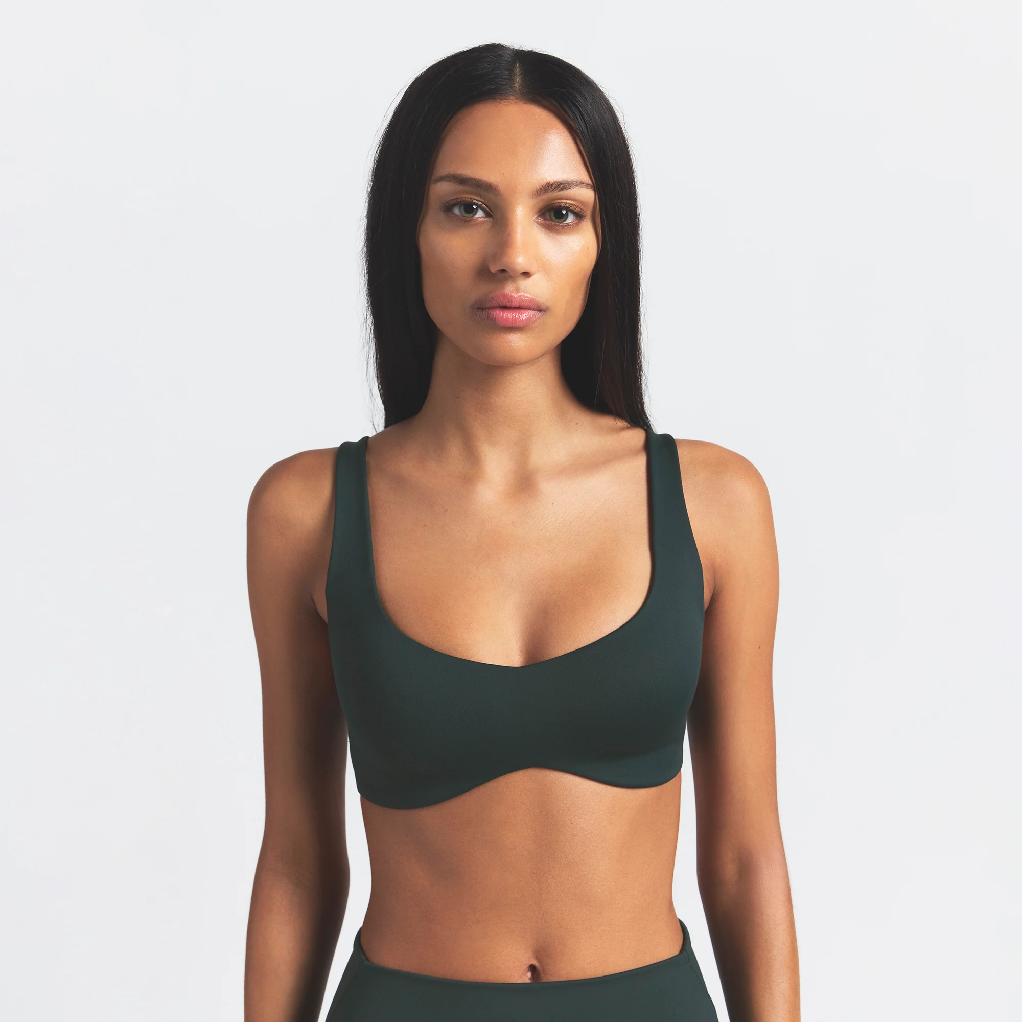NikeSKIMS MATTE SHAPING SCOOP BRA | DARK TEAL - Image 3