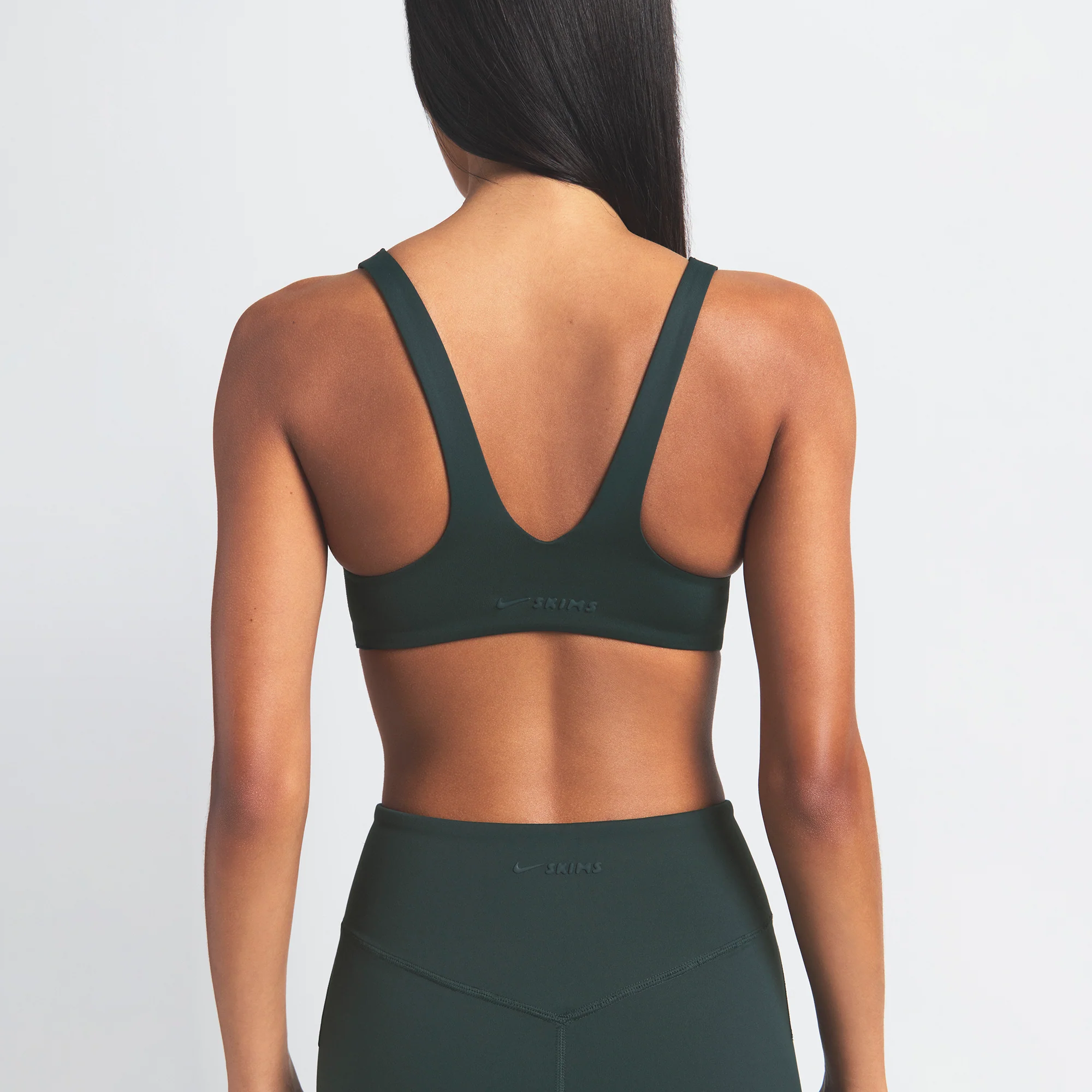 NikeSKIMS MATTE SHAPING SCOOP BRA | DARK TEAL - Image 4