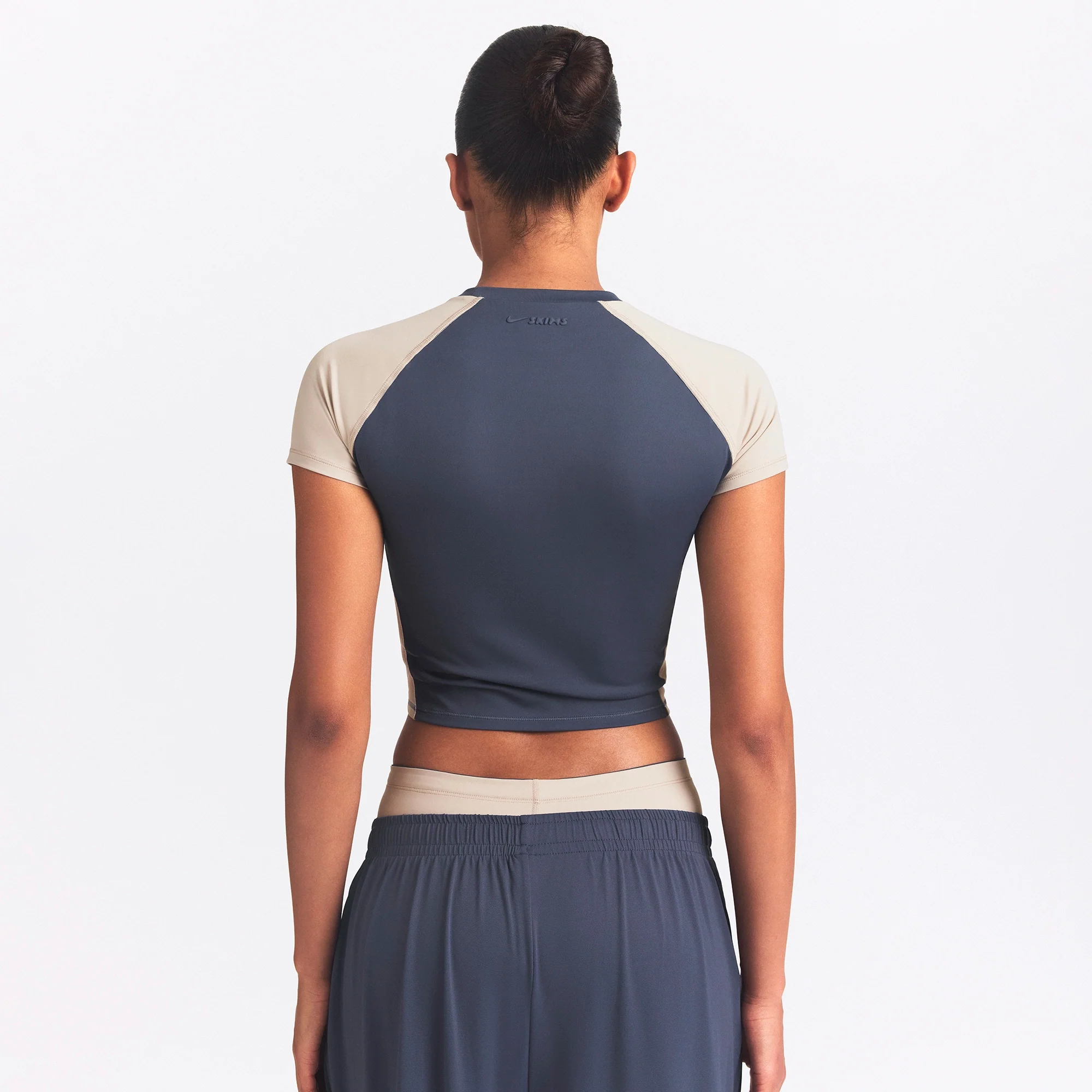 NikeSKIMS MATTE SHINE MIX CROPPED BABY TEE | DEEP ROYAL AND STONE - Image 4