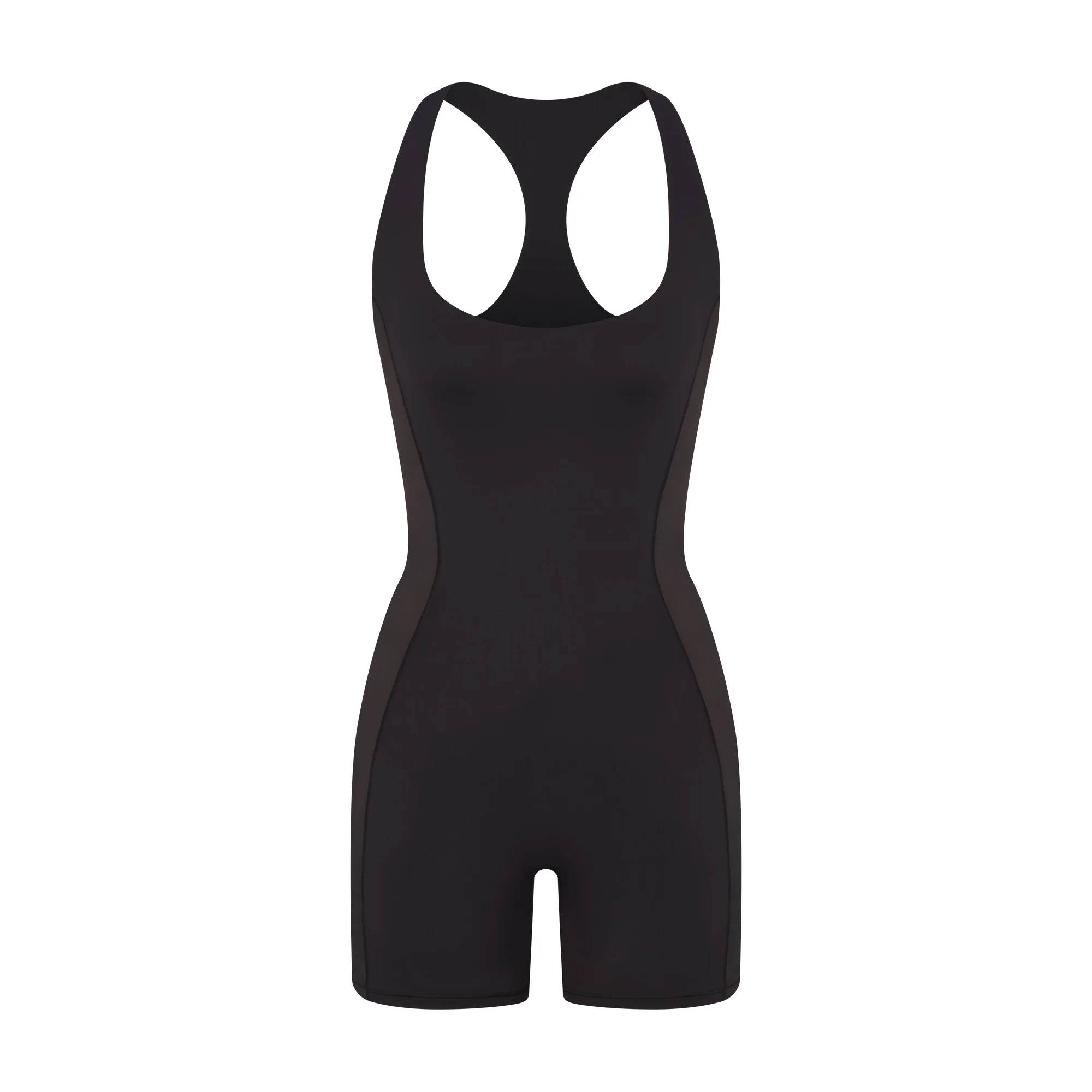 NikeSKIMS MATTE SHINE MIX RACERBACK 5" ONE PIECE | OBSIDIAN AND IGNEOUS