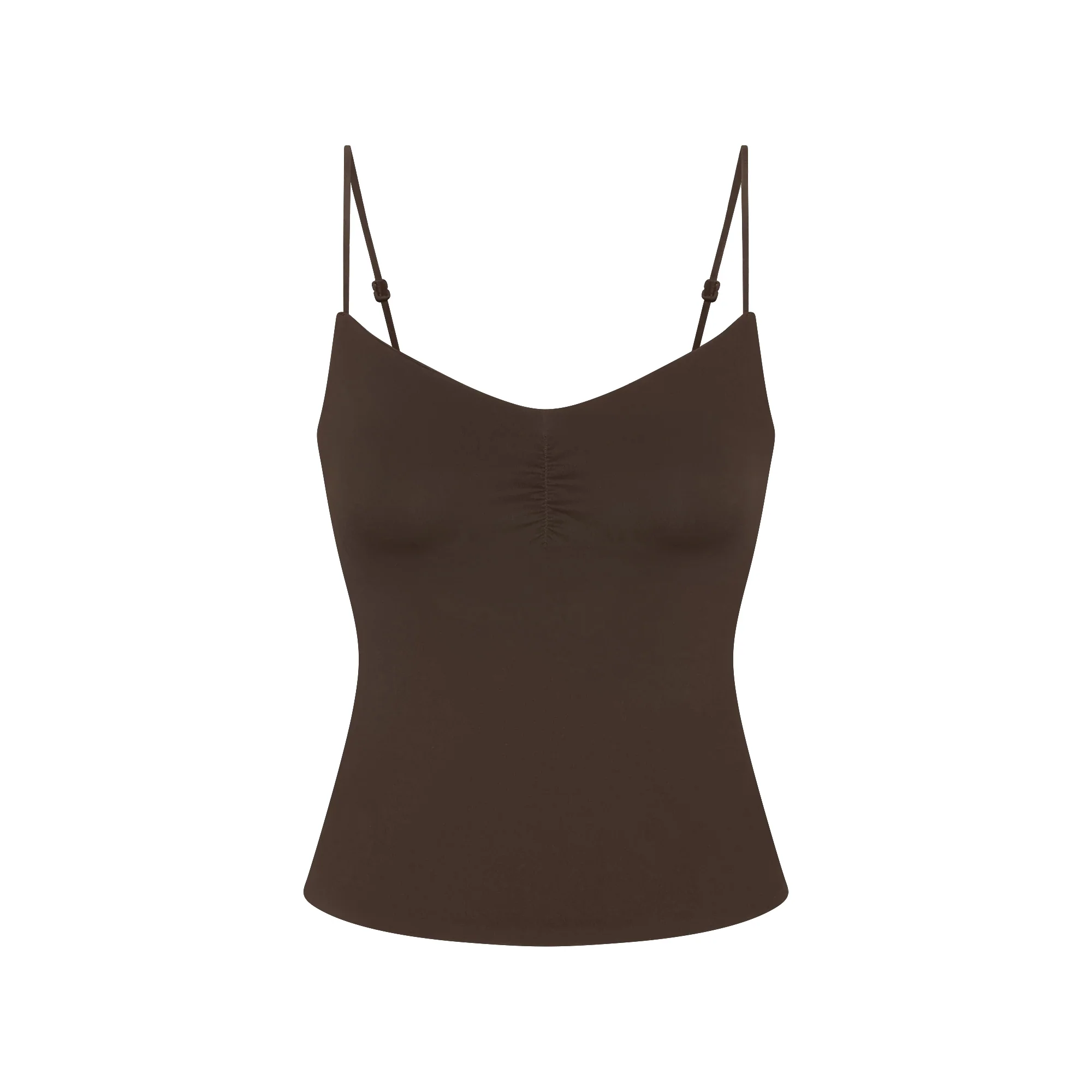 NikeSKIMS MATTE SHIRRED FRONT TANK | DARK SEPIA