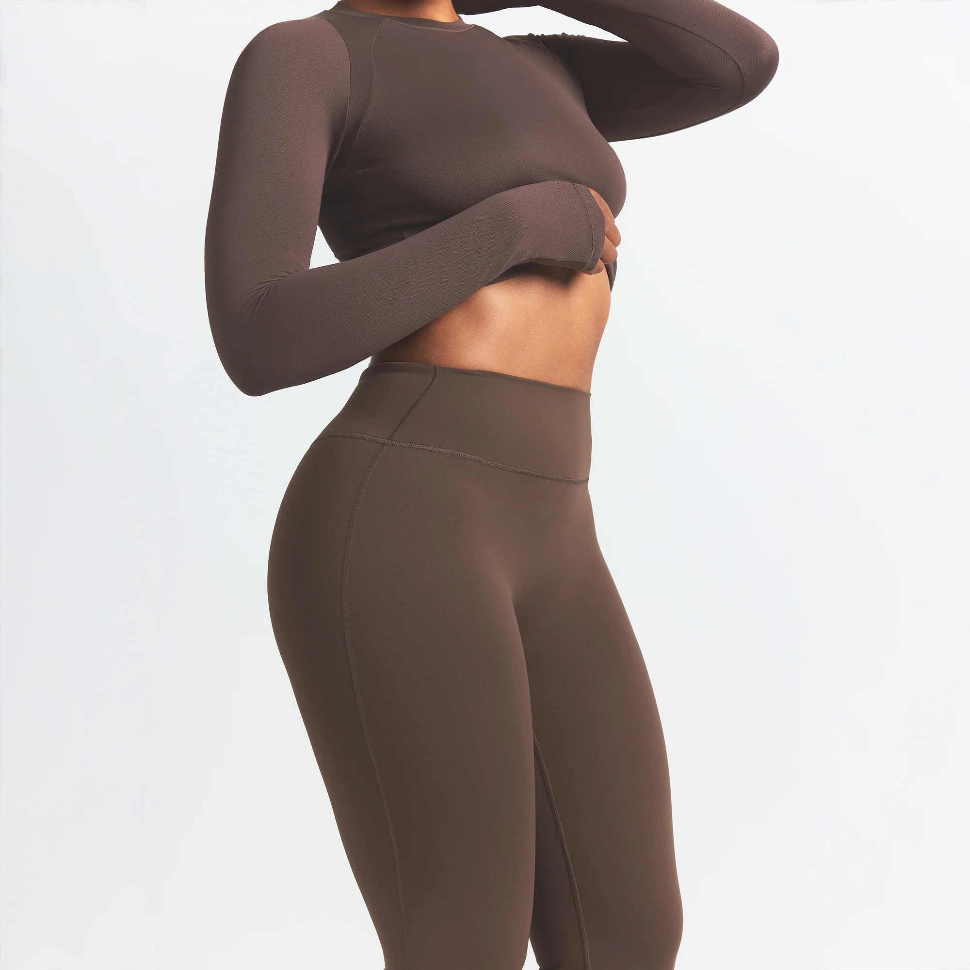 NikeSKIMS MATTE SLIM FLARE LEGGING | DARK SEPIA - Image 3