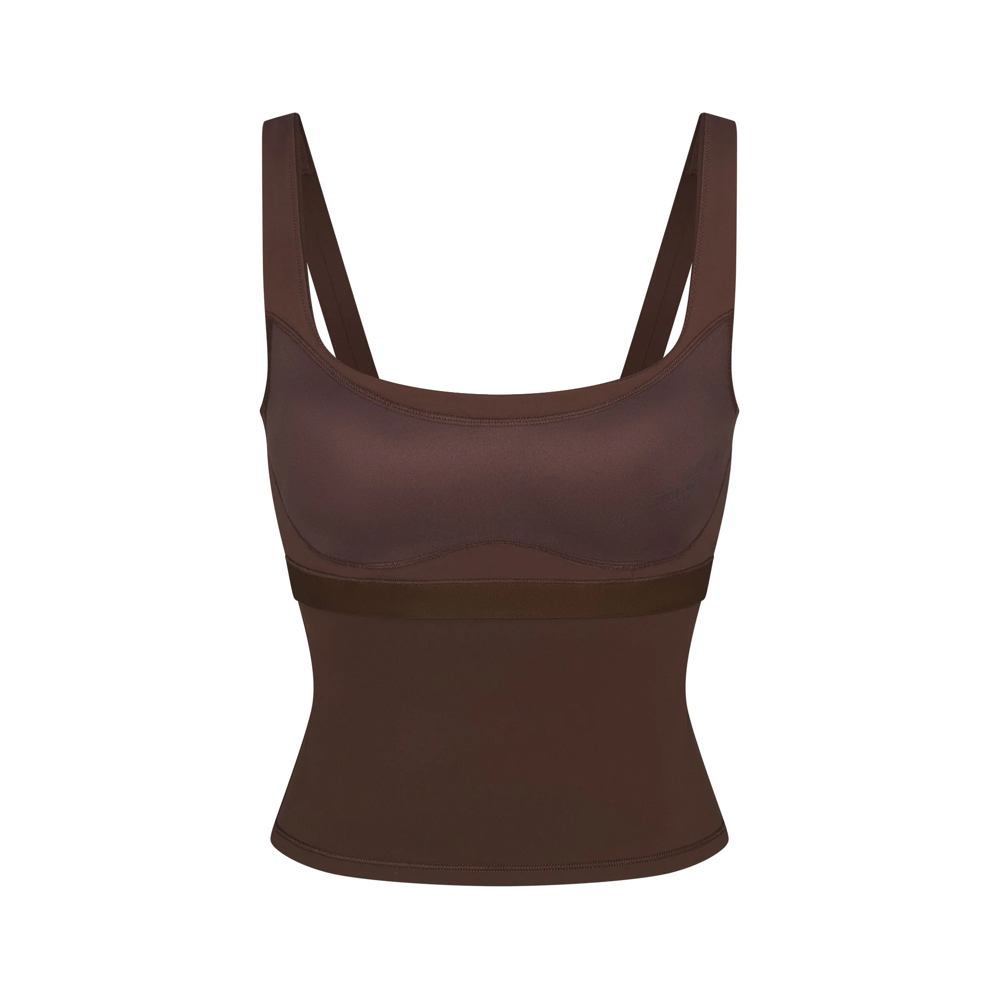 NikeSKIMS MATTE SQUARE NECK TANK | DARK SEPIA - Image 6