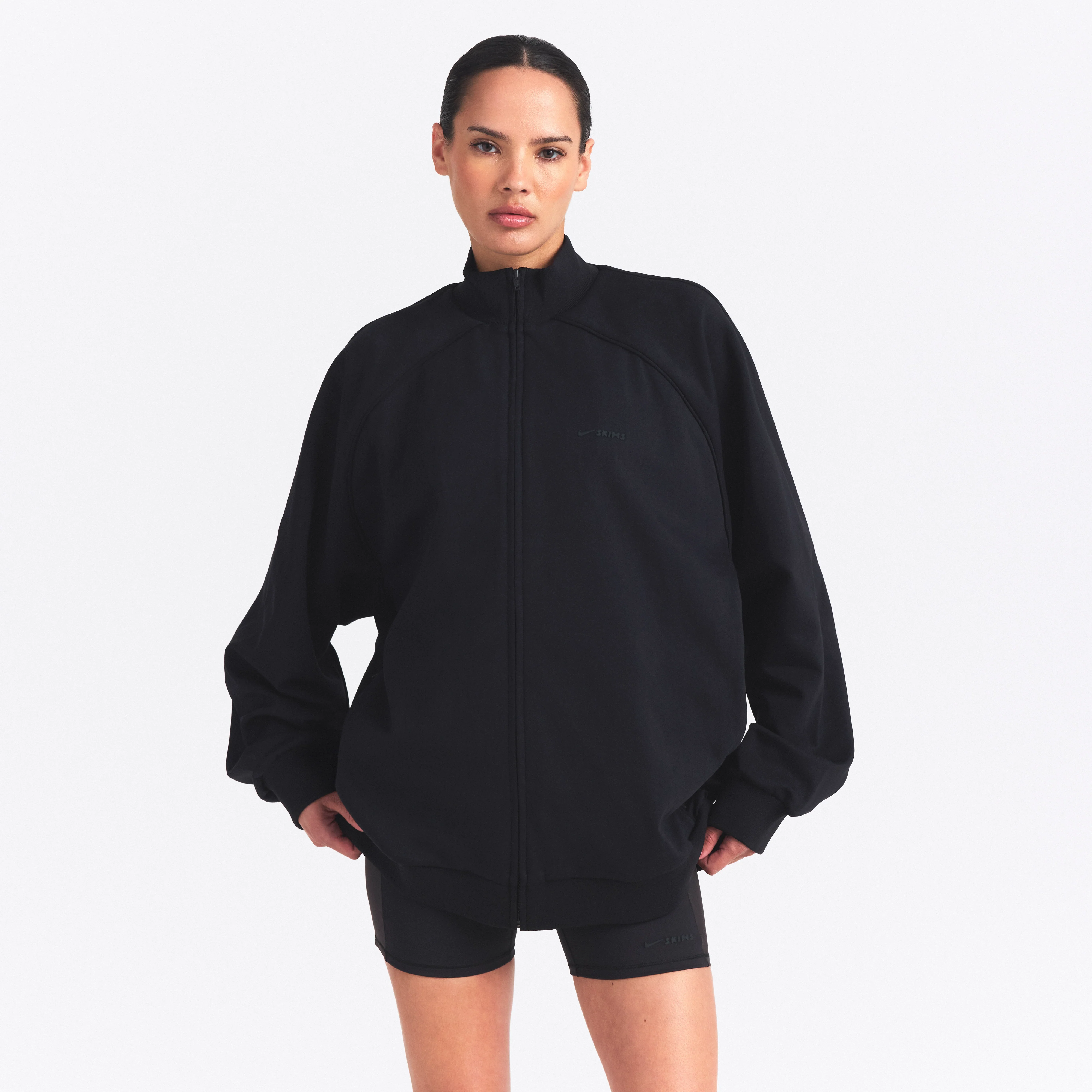 NikeSKIMS MATTE TRICOT OVERSIZED TRACK JACKET | OBSIDIAN - Image 3