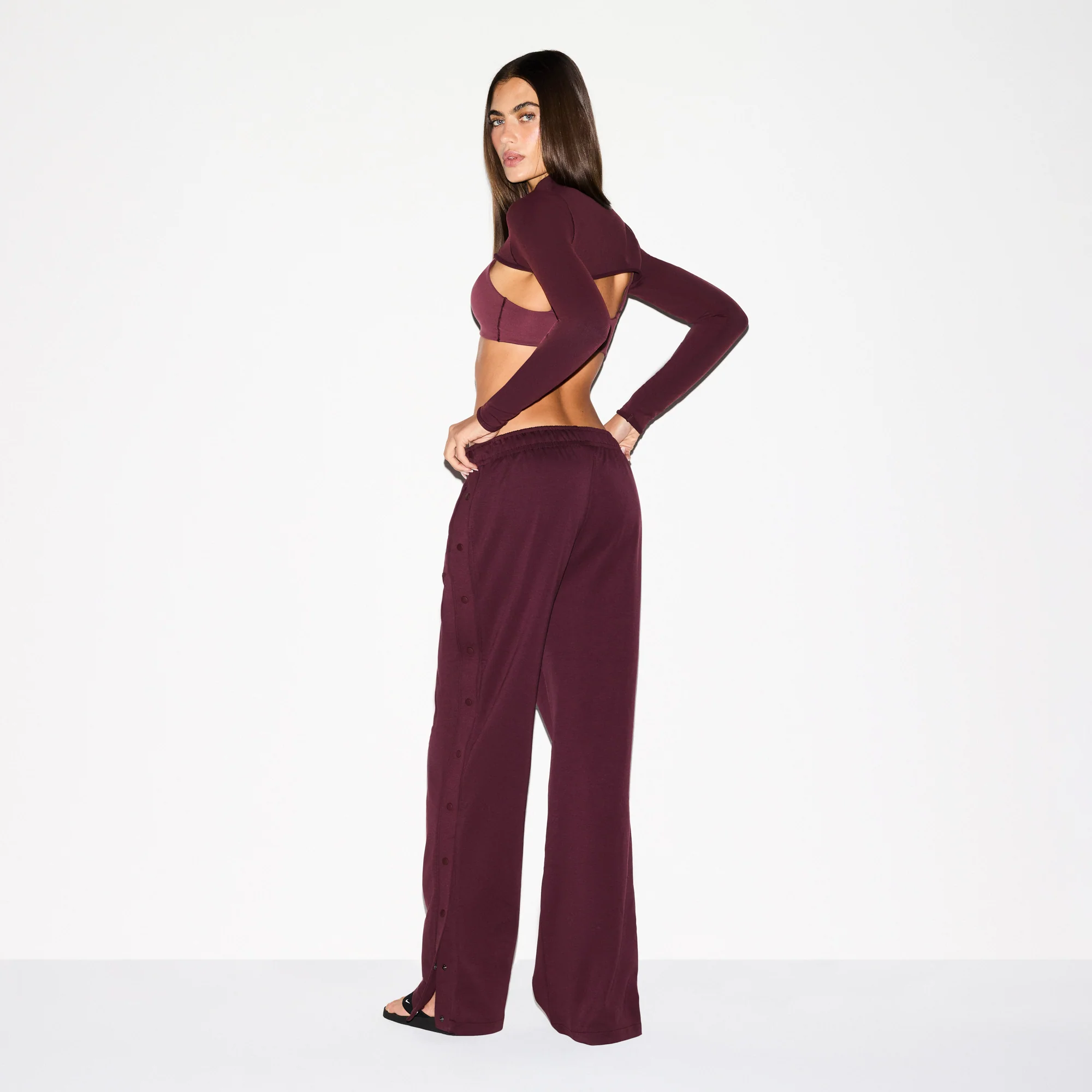 NikeSKIMS MATTE TRICOT SIDE SNAPS PANT | CURRANT - Image 8