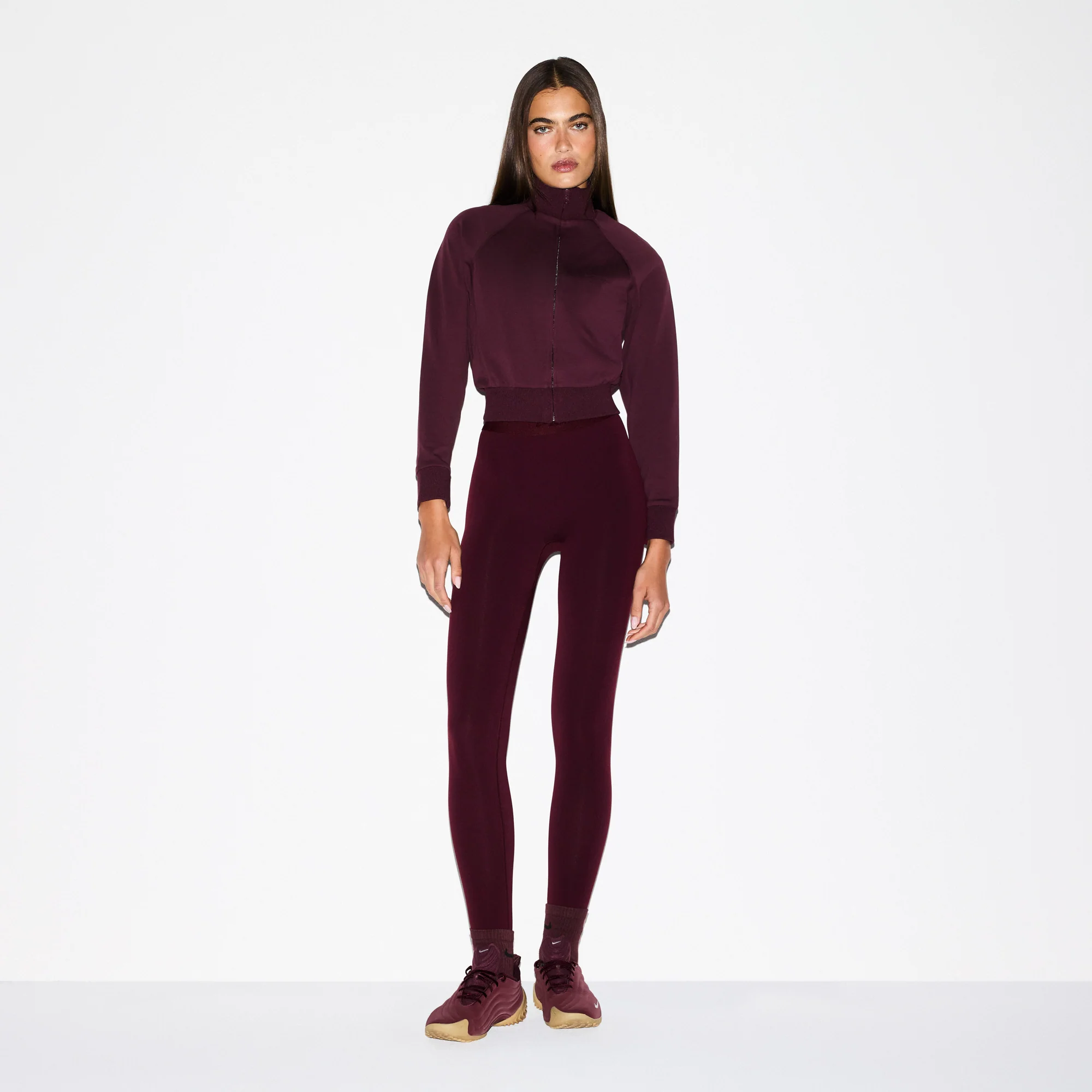 NikeSKIMS MATTE TRICOT TRACK JACKET | CURRANT - Image 2