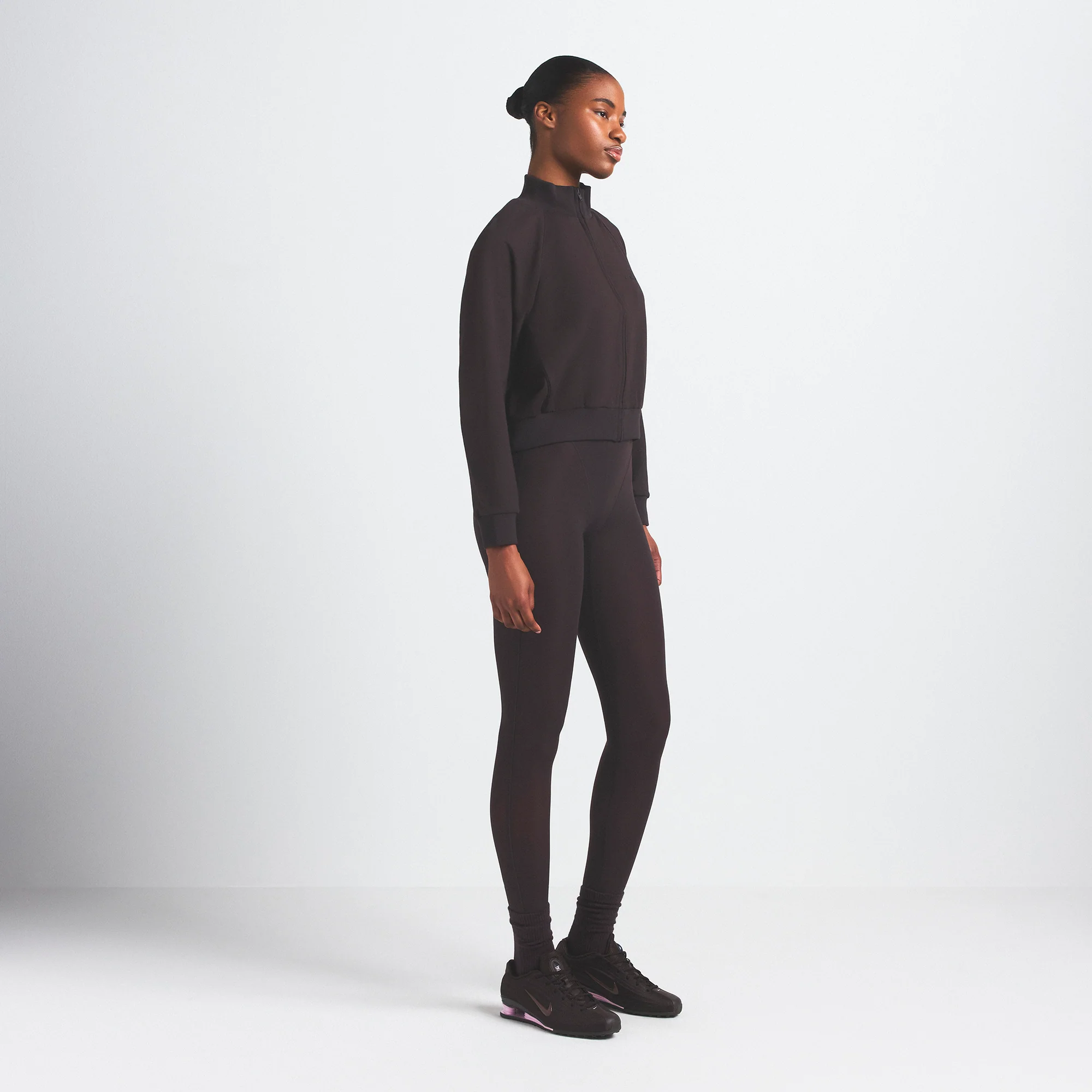 NikeSKIMS MATTE TRICOT TRACK JACKET | DARK ROAST - Image 3