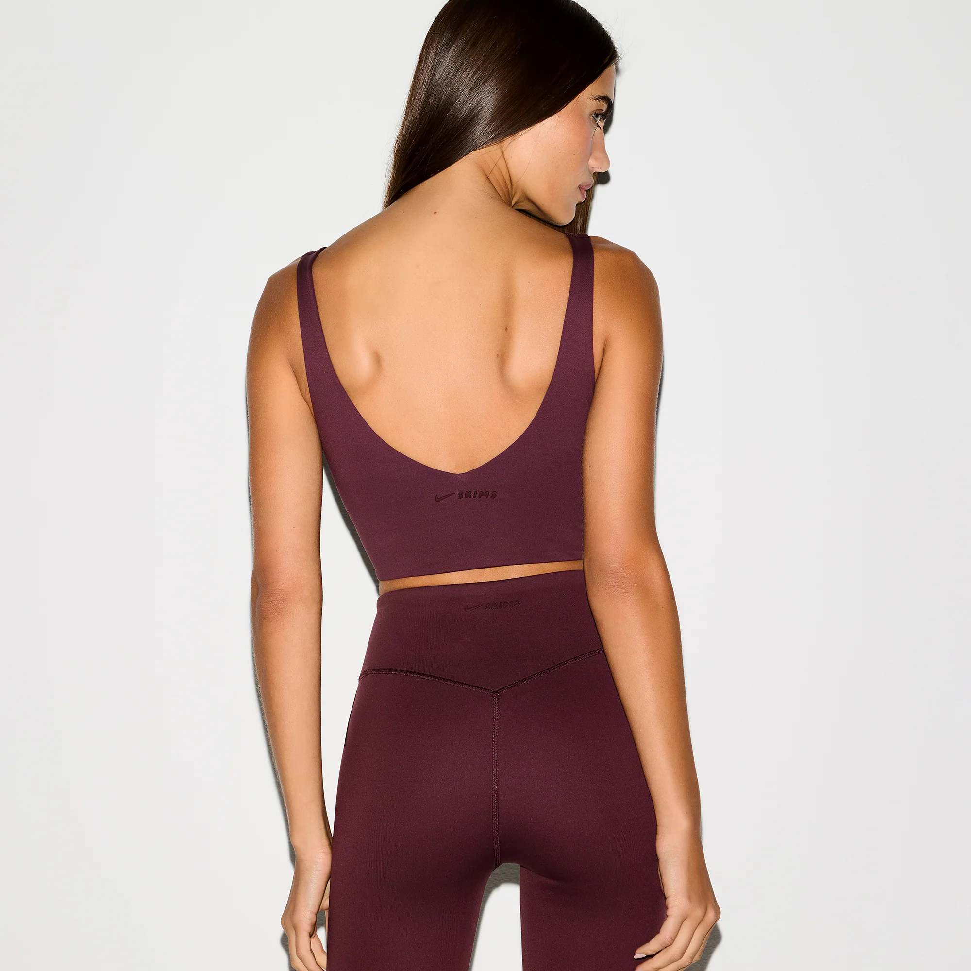 NikeSKIMS MATTE V-NECK BRA TOP | CURRANT - Image 5