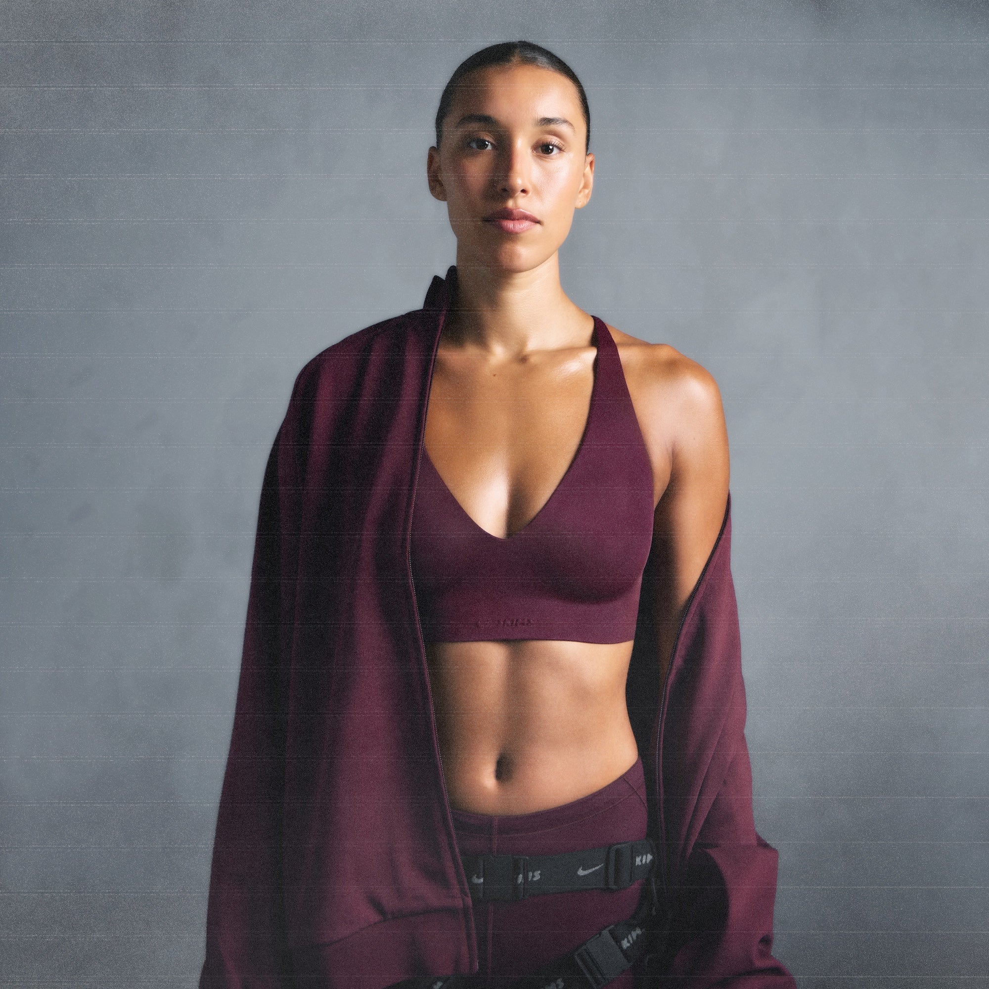 NikeSKIMS MATTE V-NECK BRA TOP | CURRANT - Image 7