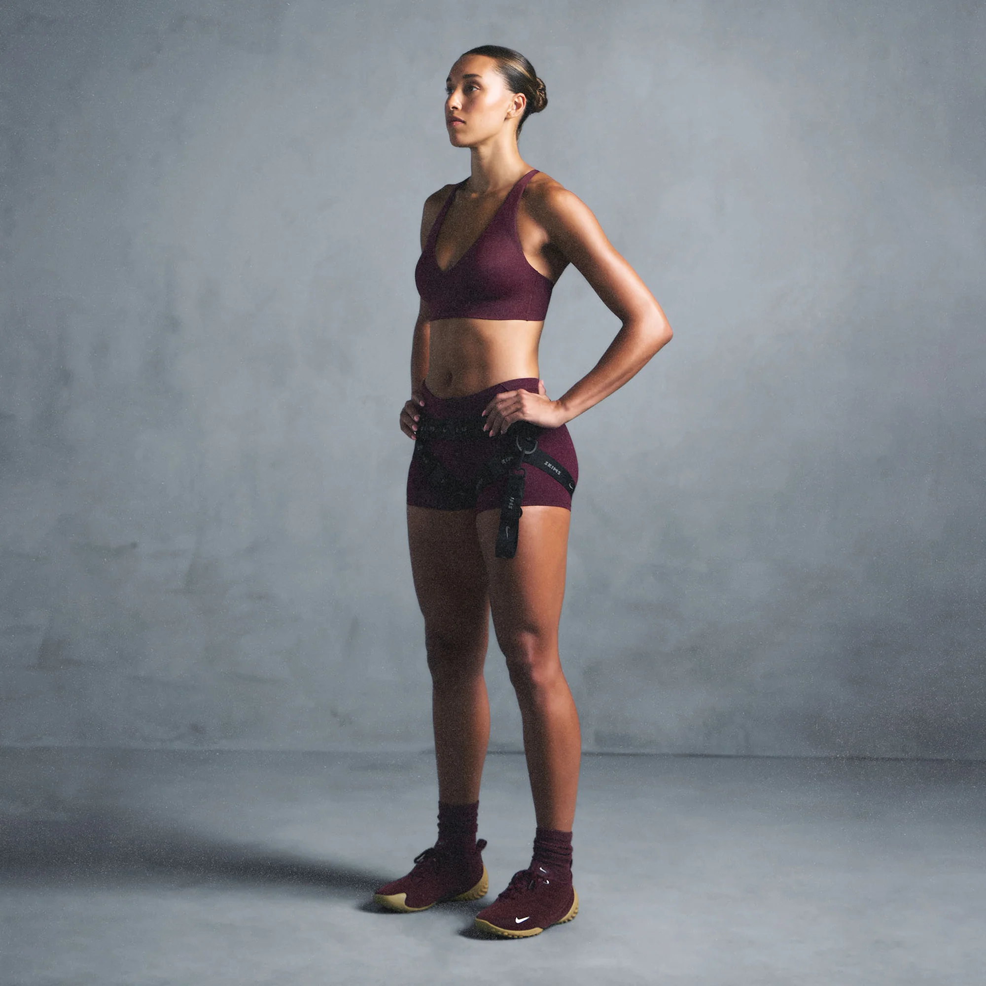 NikeSKIMS MATTE V-NECK BRA TOP | CURRANT - Image 8