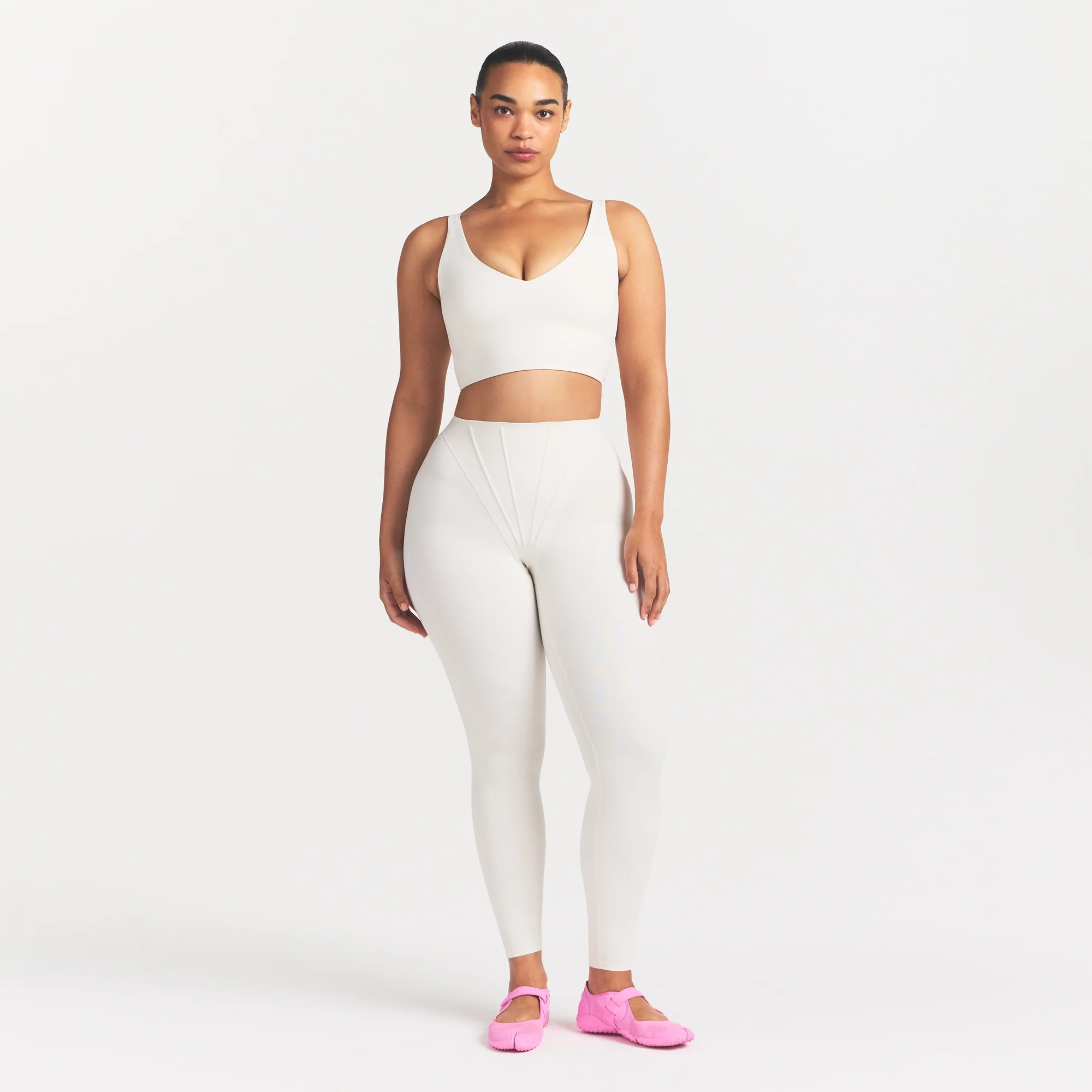 NikeSKIMS MATTE V-NECK BRA TOP | IVORY - Image 2