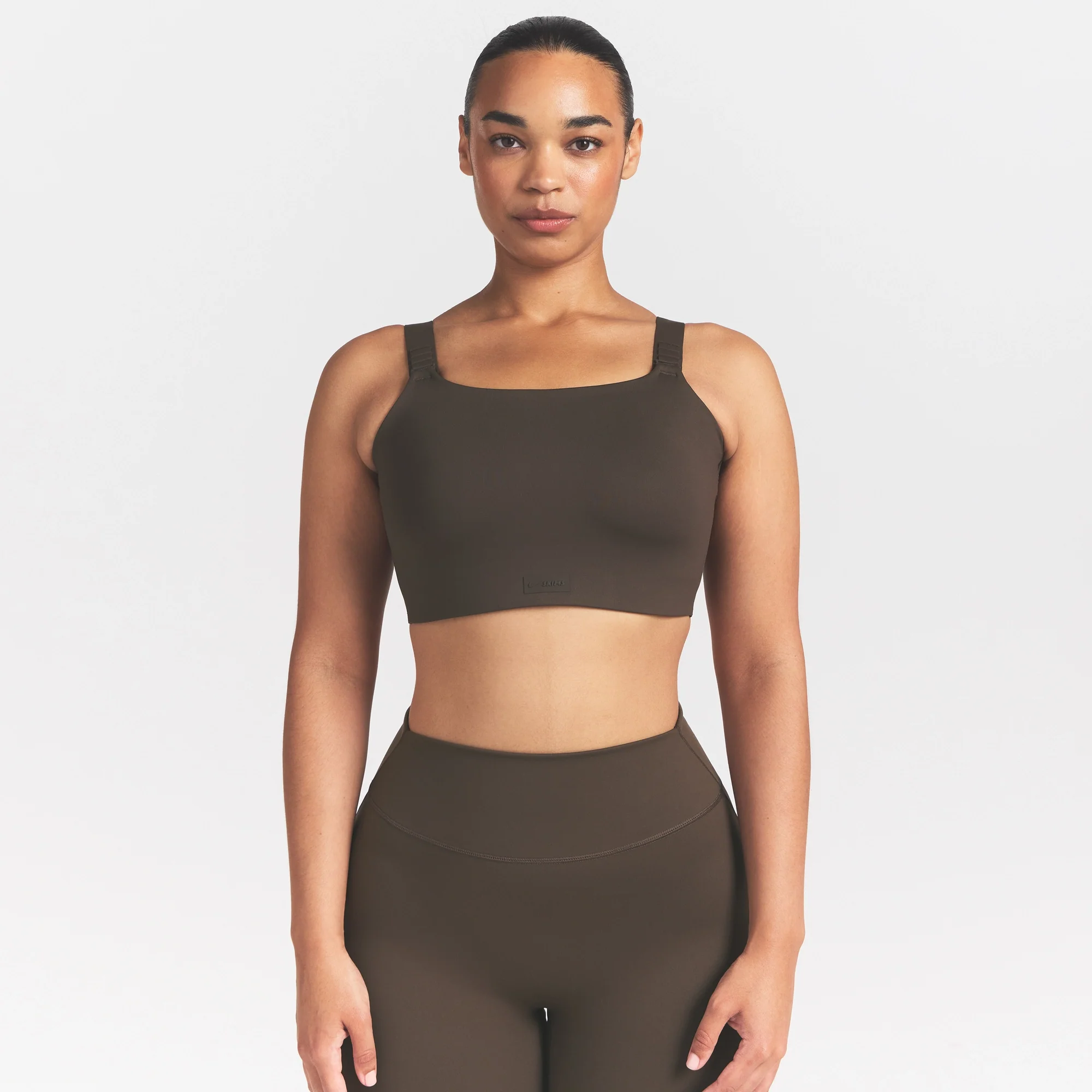 NikeSKIMS MATTE WIDE STRAP BRA | DARK SEPIA - Image 3