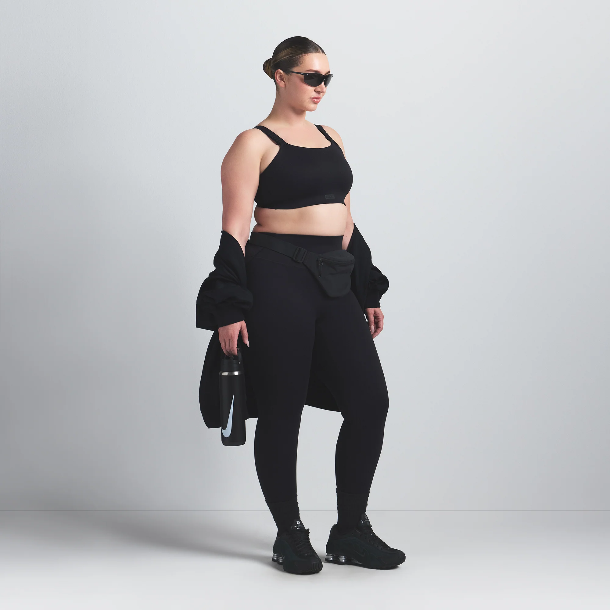 NikeSKIMS MATTE WIDE STRAP BRA | OBSIDIAN - Image 10