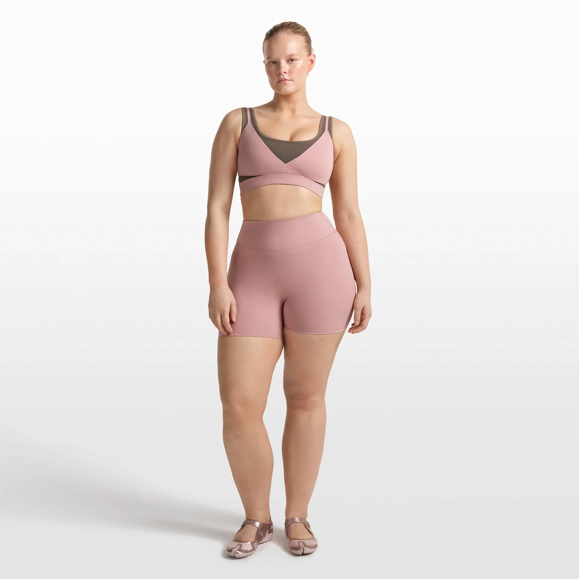 NikeSKIMS MATTE WRAP FRONT BRA | HIMALAYAN - Image 2