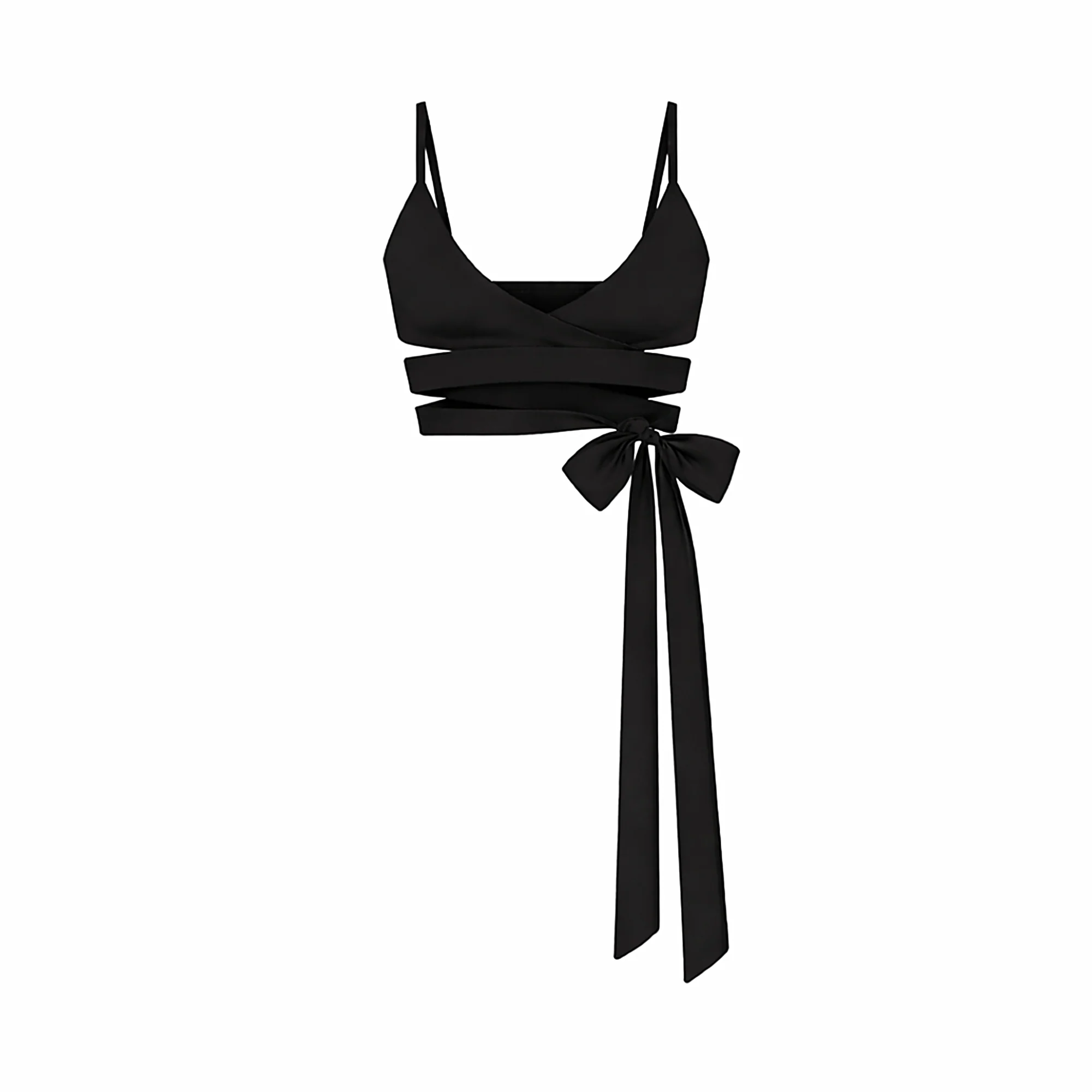 NikeSKIMS MATTE WRAP FRONT BRA | OBSIDIAN