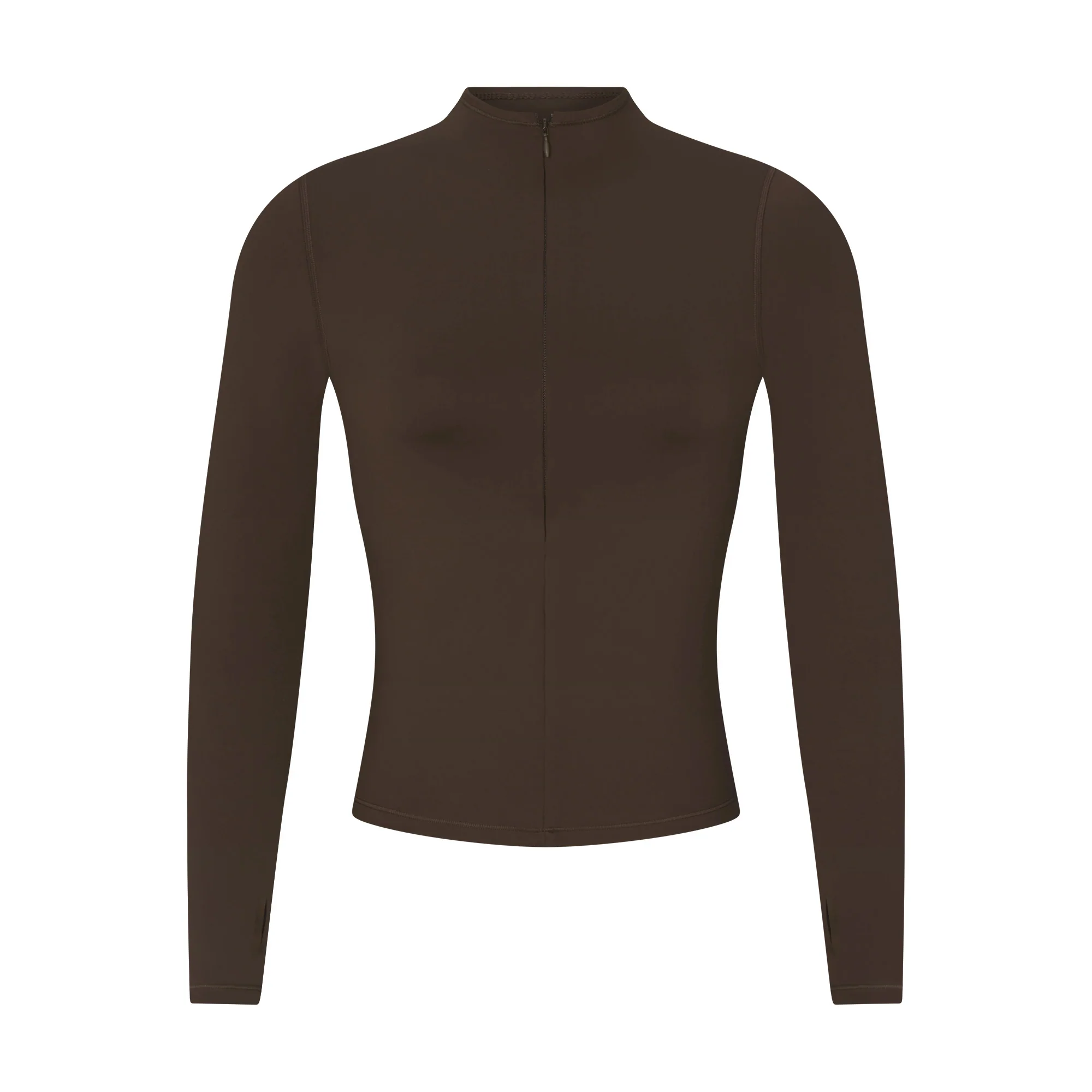 NikeSKIMS MATTE ZIP FRONT TOP | DARK SEPIA