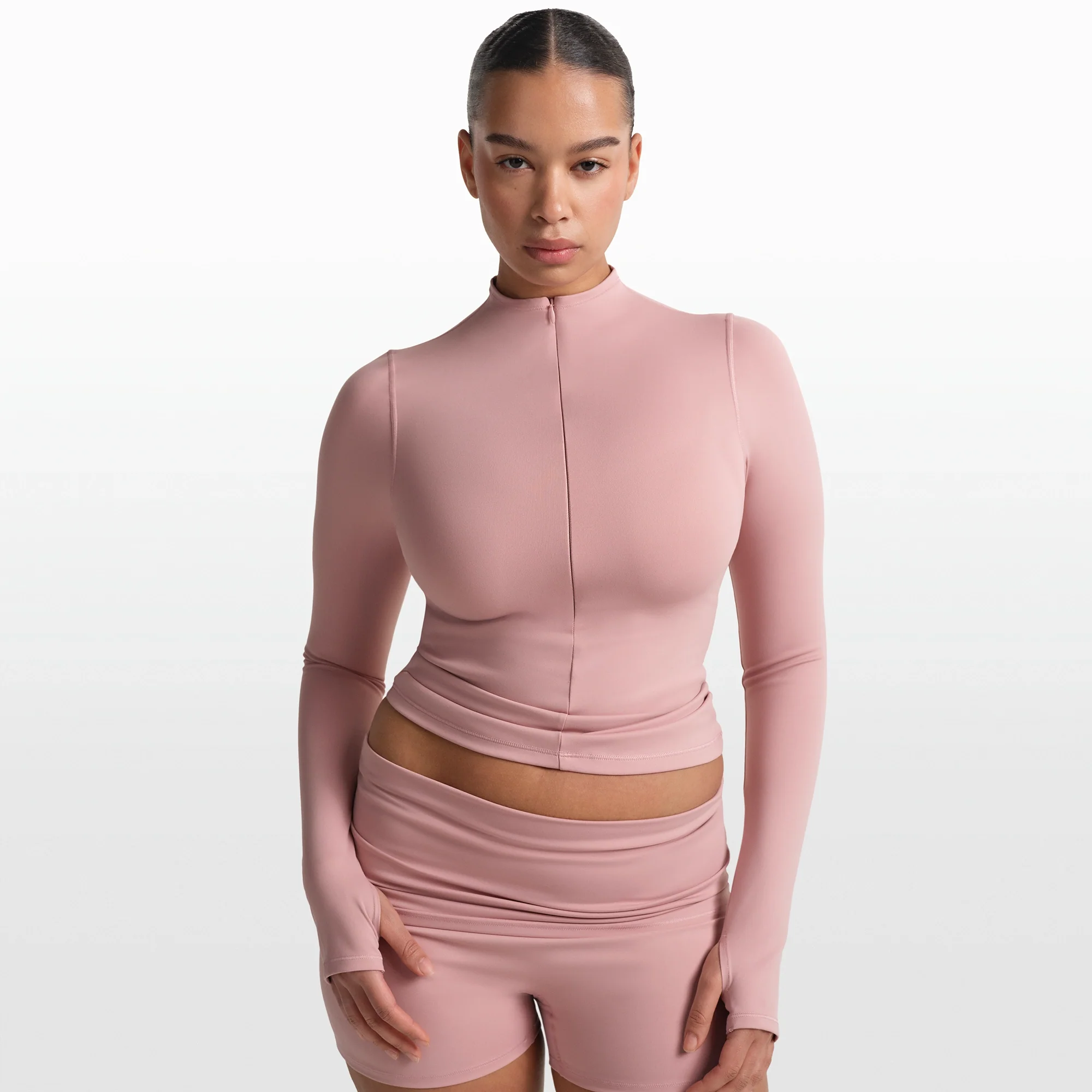 NikeSKIMS MATTE ZIP FRONT TOP | HIMALAYAN - Image 3