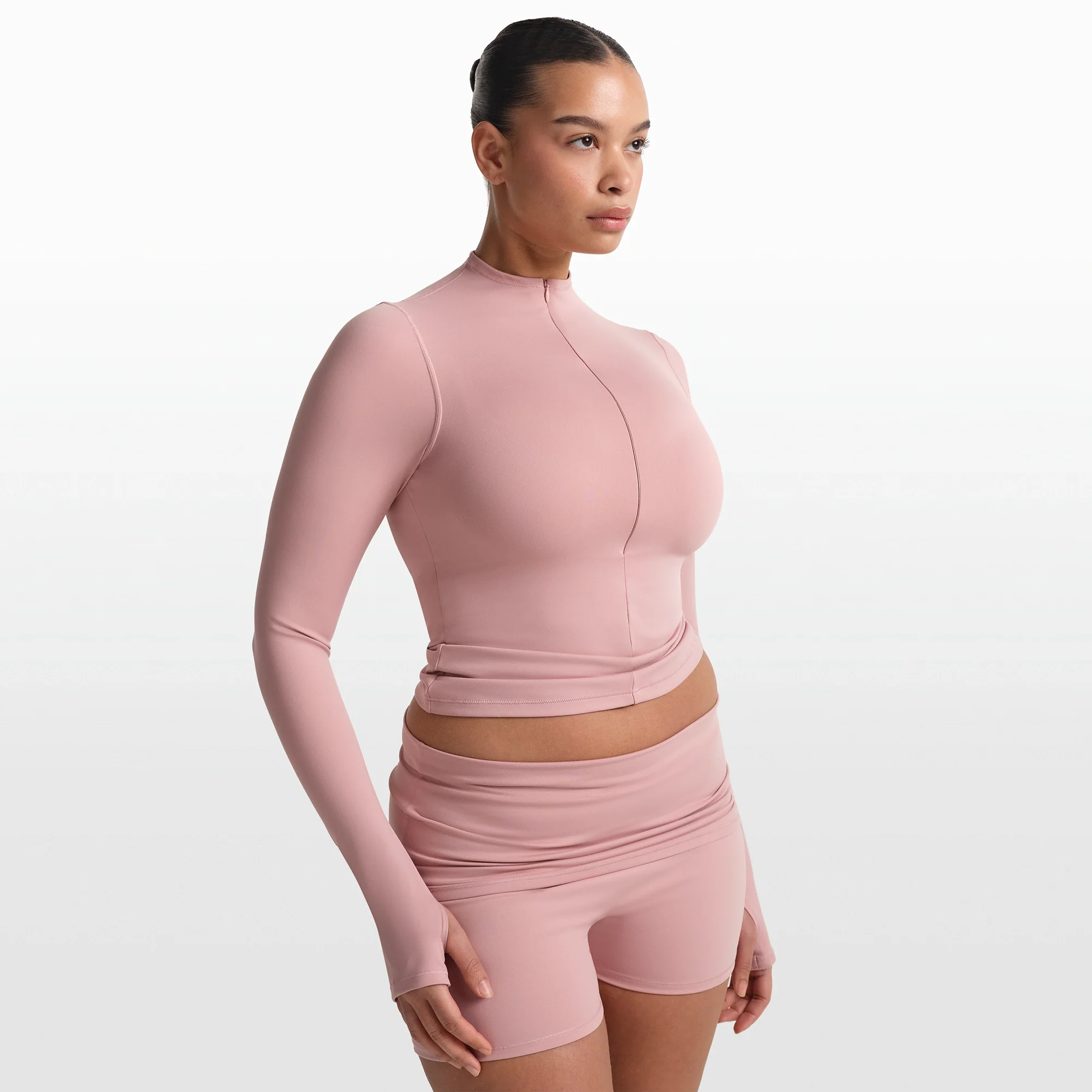 NikeSKIMS MATTE ZIP FRONT TOP | HIMALAYAN - Image 4