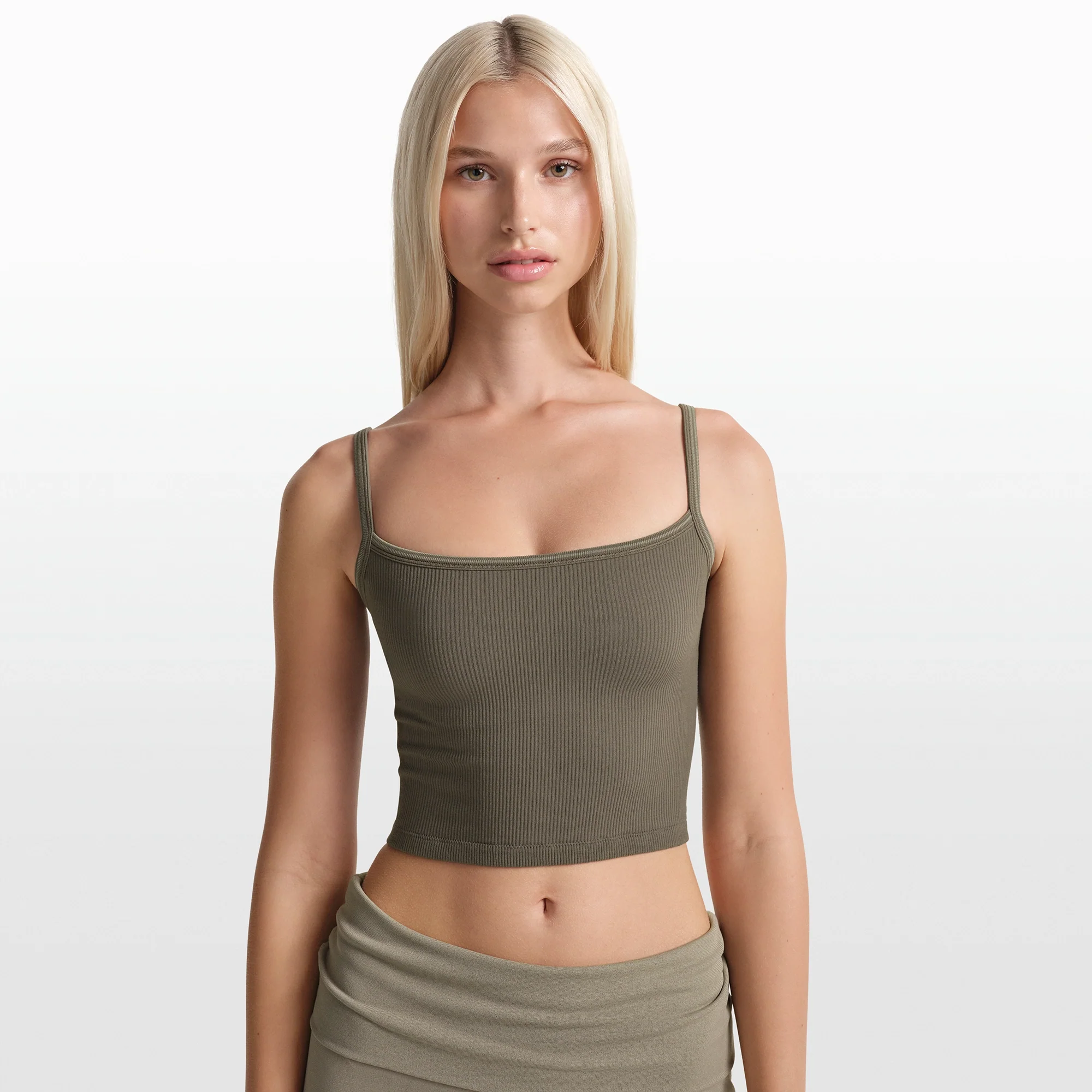 NikeSKIMS RIBBED SEAMLESS CAMI | DUSTY OAKMOSS - Image 3