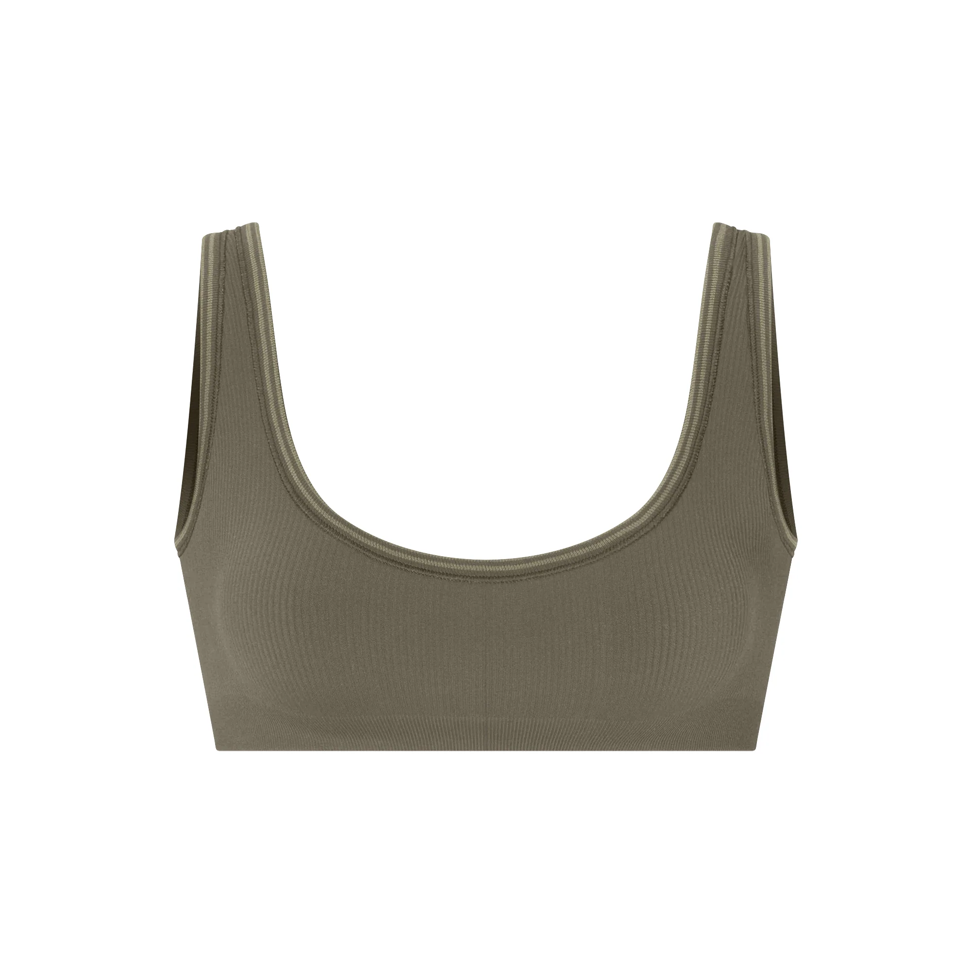 NikeSKIMS RIBBED SEAMLESS MICRO SCOOP BRA | DUSTY OAKMOSS