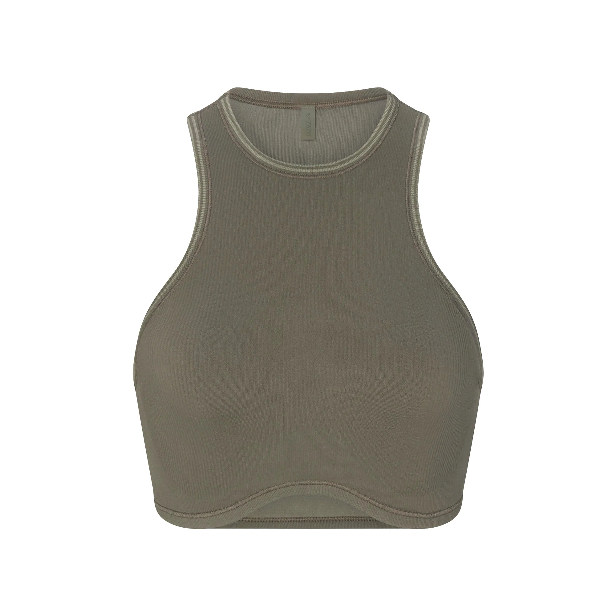 NikeSKIMS RIBBED SEAMLESS RACER FRONT BRA | DUSTY OAKMOSS