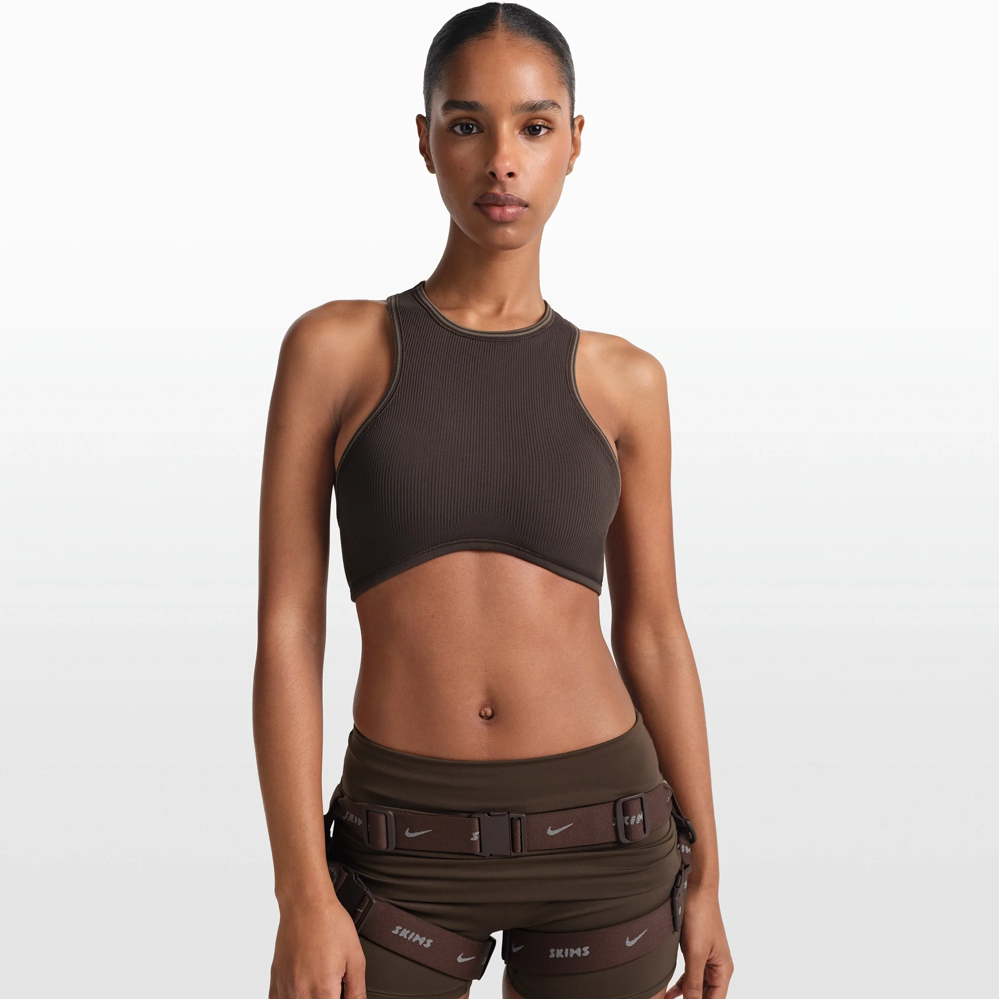 NikeSKIMS RIBBED SEAMLESS RACER FRONT BRA | PHOENIX - Image 3