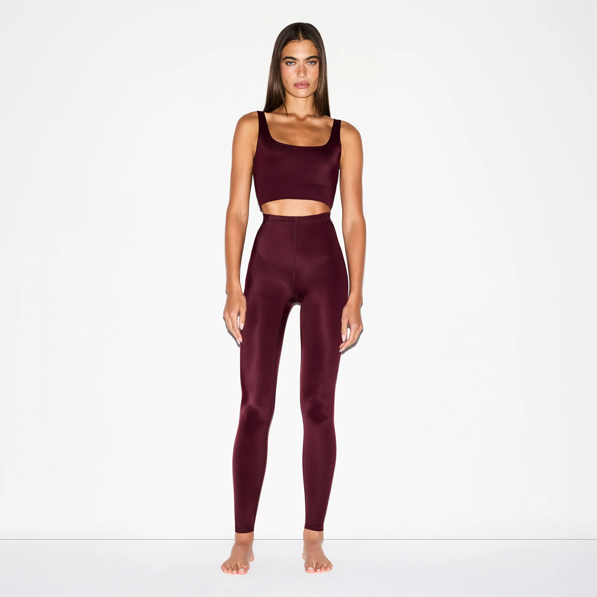 NikeSKIMS SHINE DRAWCORD 26" LEGGING | CURRANT - Image 4