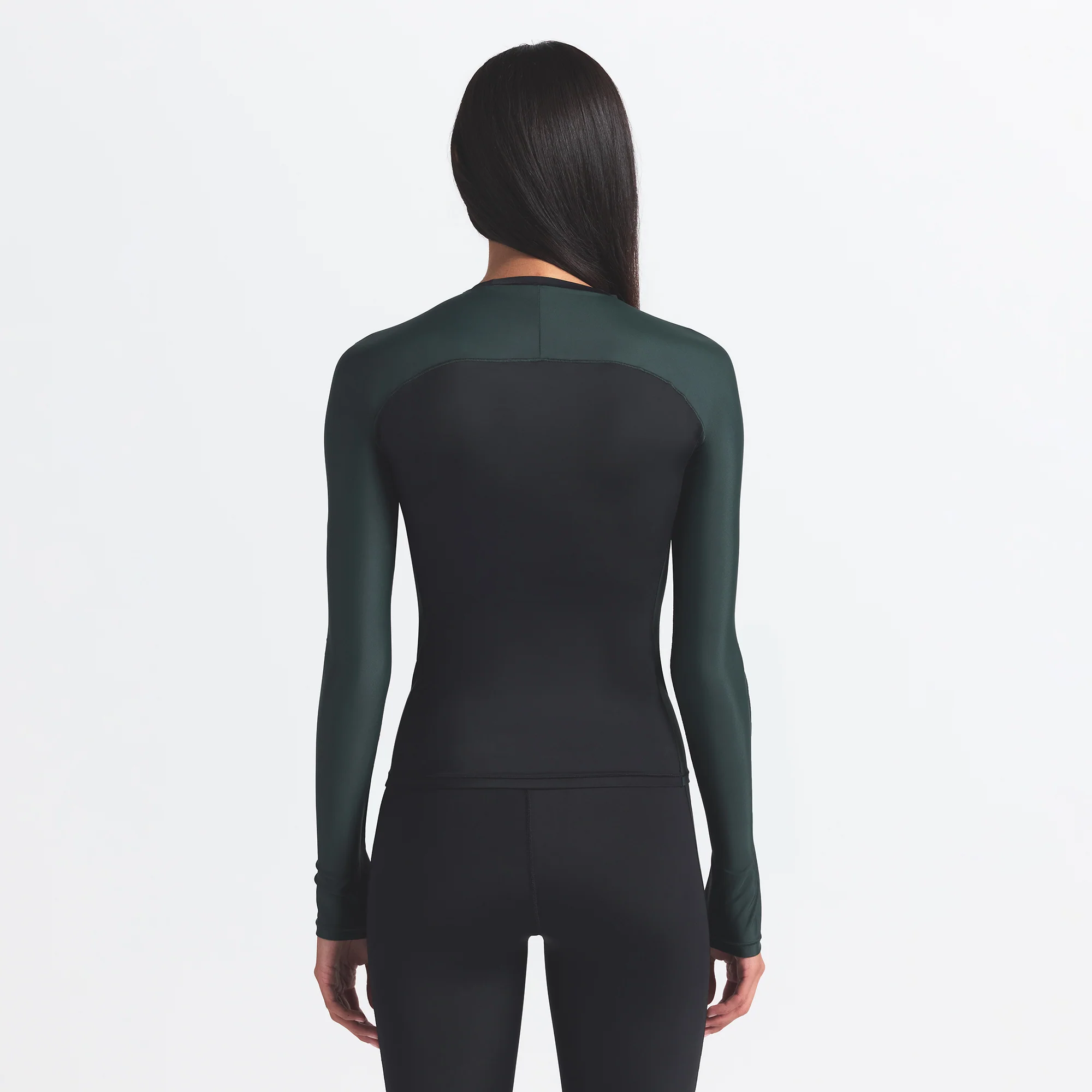 NikeSKIMS SHINE LONG SLEEVE CREW NECK | OBSIDIAN AND DARK TEAL - Image 5