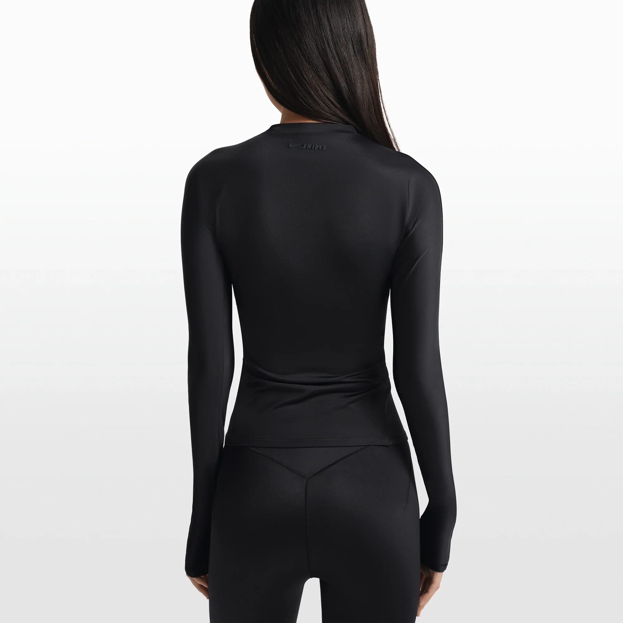 NikeSKIMS SHINE LONG SLEEVE CREW NECK TOP | OBSIDIAN - Image 3