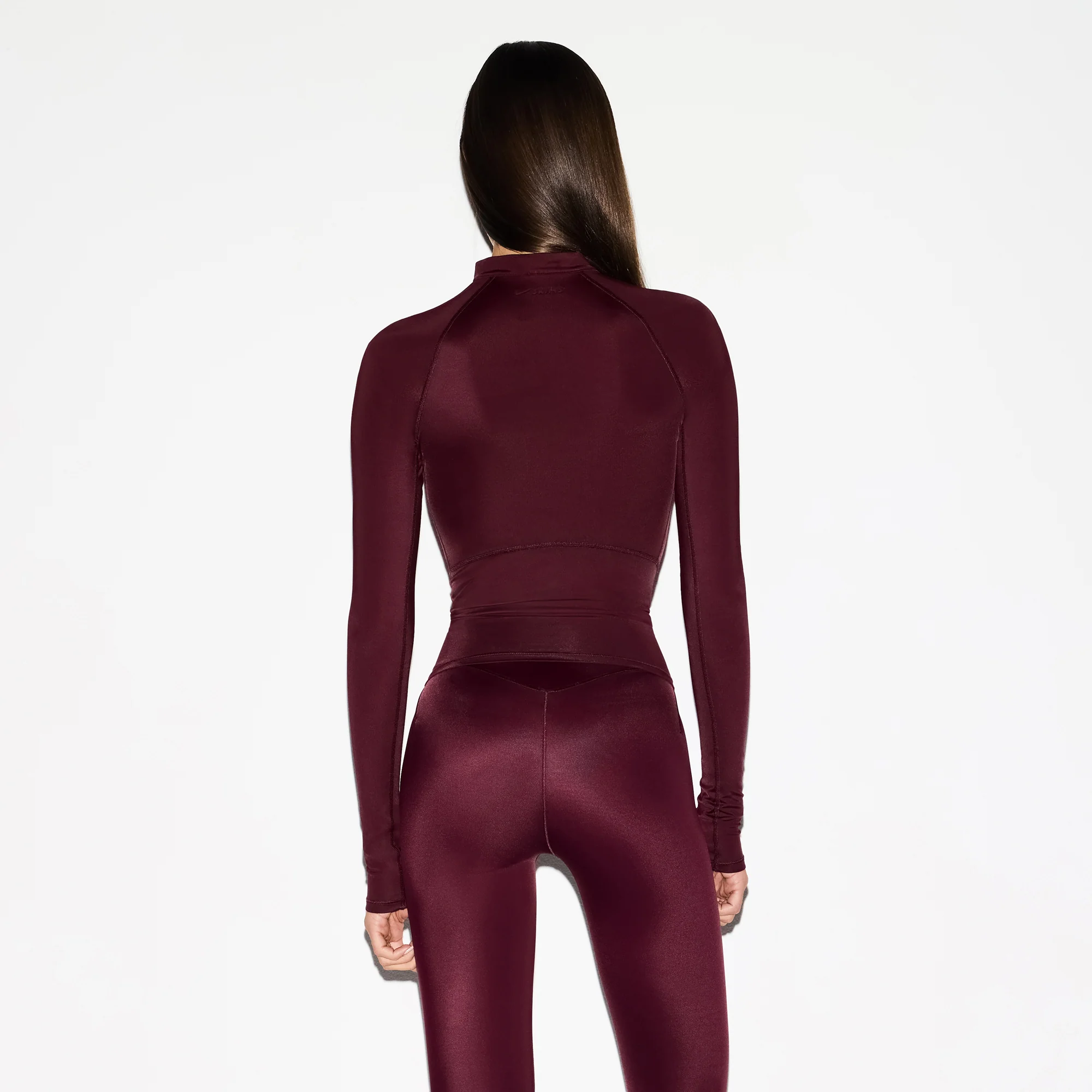 NikeSKIMS SHINE LONG SLEEVE HALF ZIP | CURRANT - Image 5