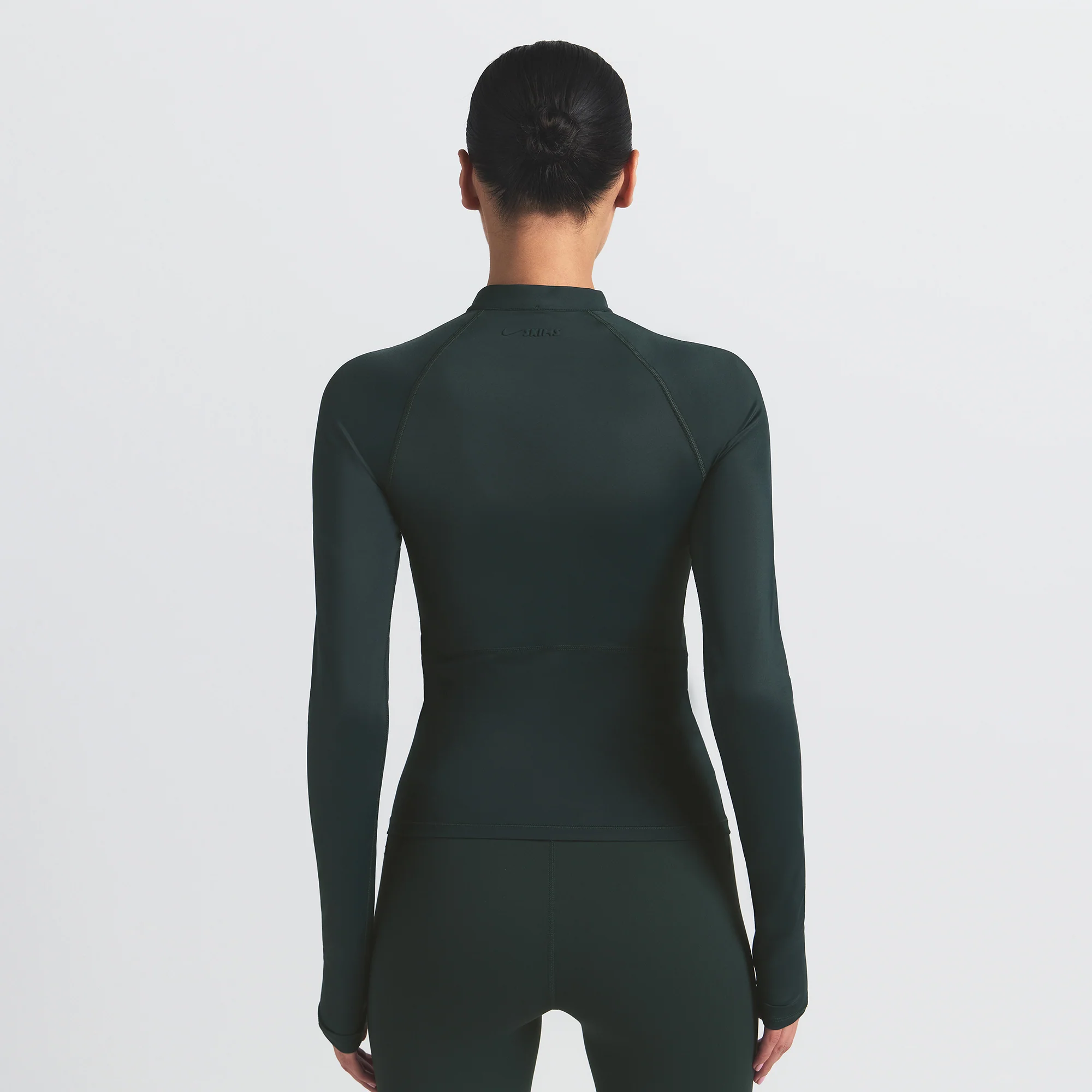 NikeSKIMS SHINE LONG SLEEVE HALF ZIP | DARK TEAL - Image 5