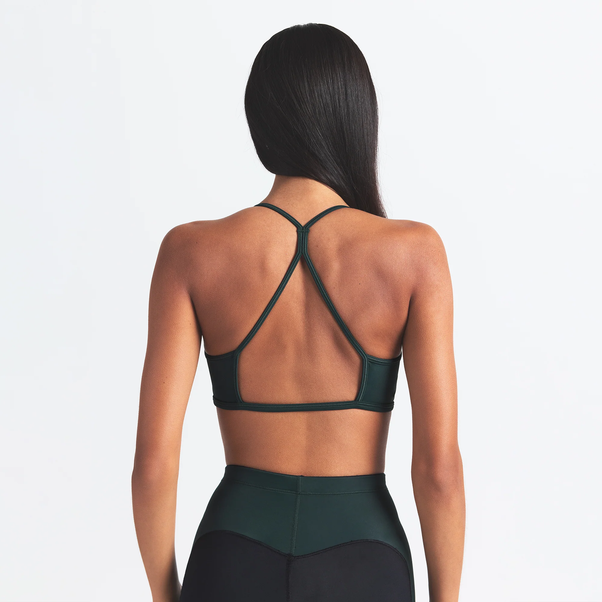 NikeSKIMS SHINE MICRO SCOOP BRA | OBSIDIAN AND DARK TEAL - Image 4