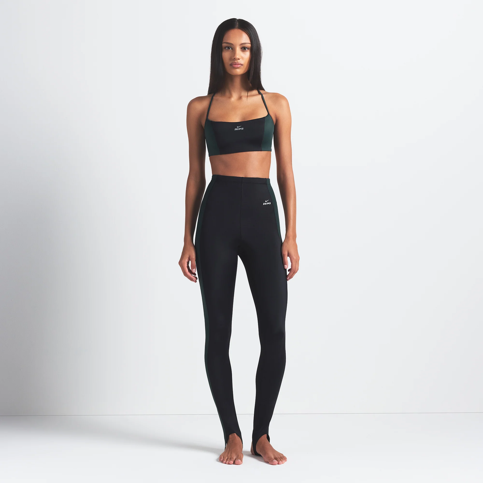 NikeSKIMS SHINE MICRO SCOOP BRA | OBSIDIAN AND DARK TEAL - Image 5
