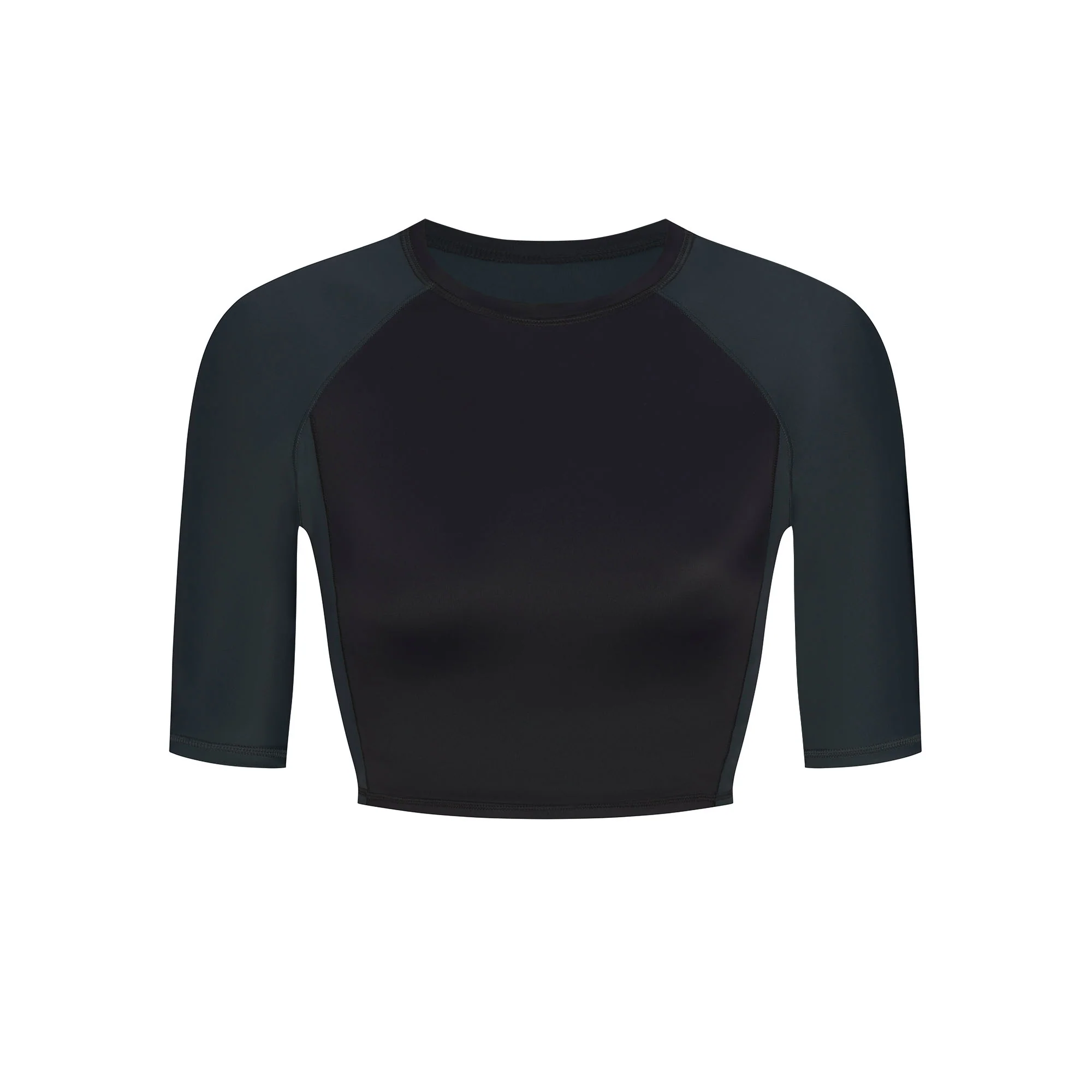 NikeSKIMS SHINE PADDED HALF SLEEVE CROP TOP | OBSIDIAN AND DARK TEAL