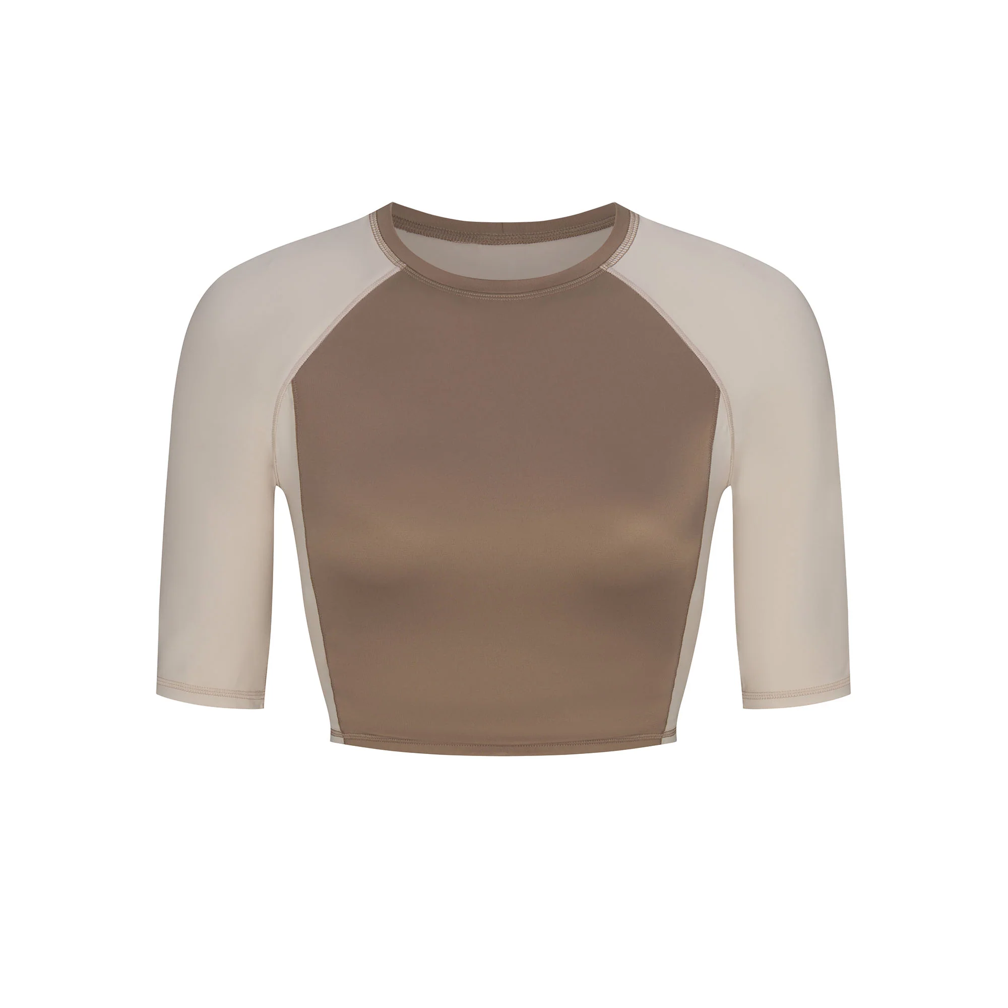 NikeSKIMS SHINE PADDED HALF SLEEVE CROP TOP | TRUFFLE AND STONE