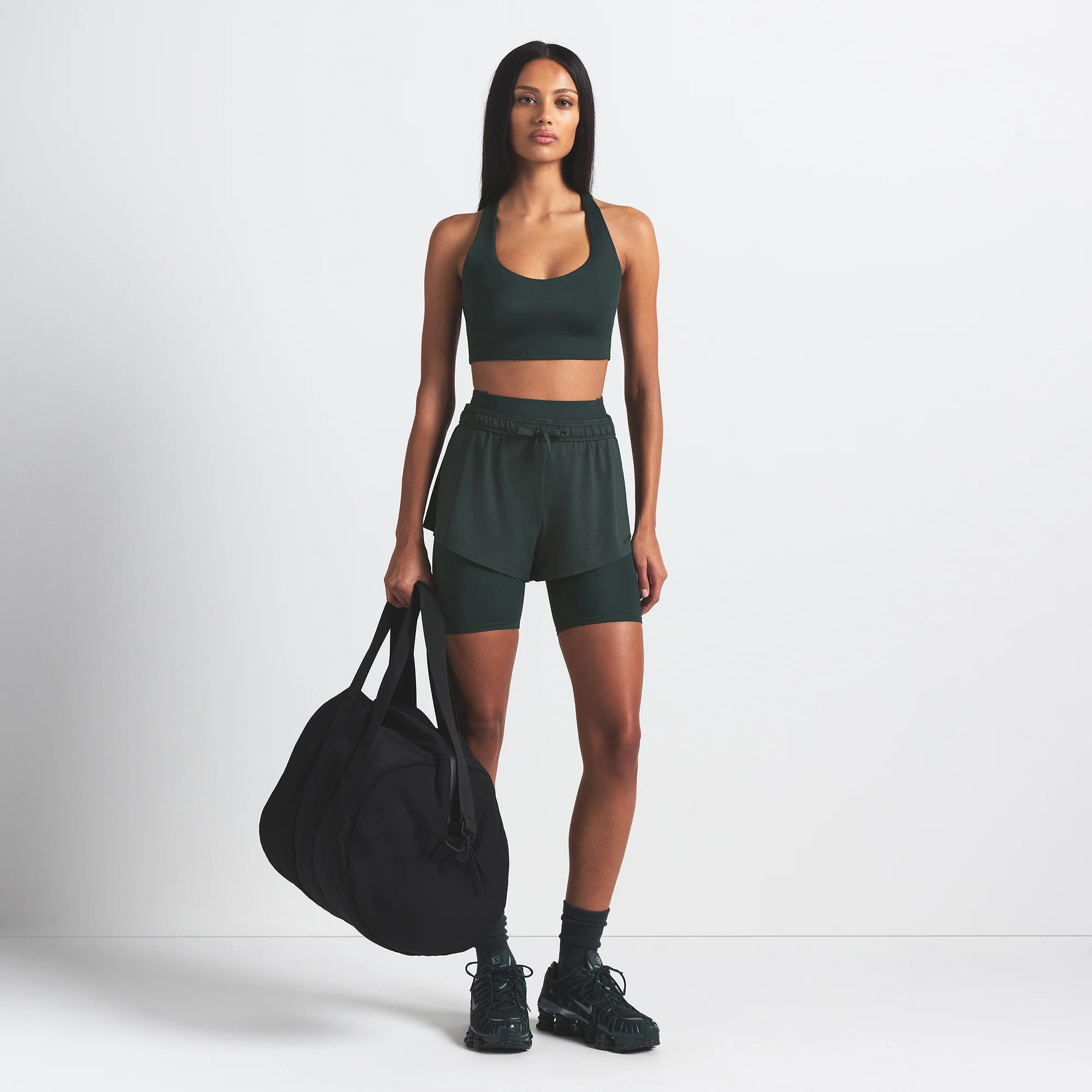 NikeSKIMS SHINE RACER BACK BRA | DARK TEAL - Image 2
