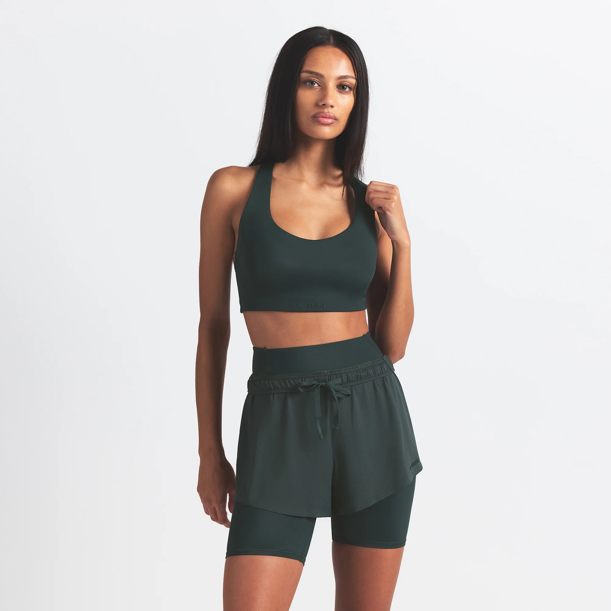 NikeSKIMS SHINE RACER BACK BRA | DARK TEAL - Image 4