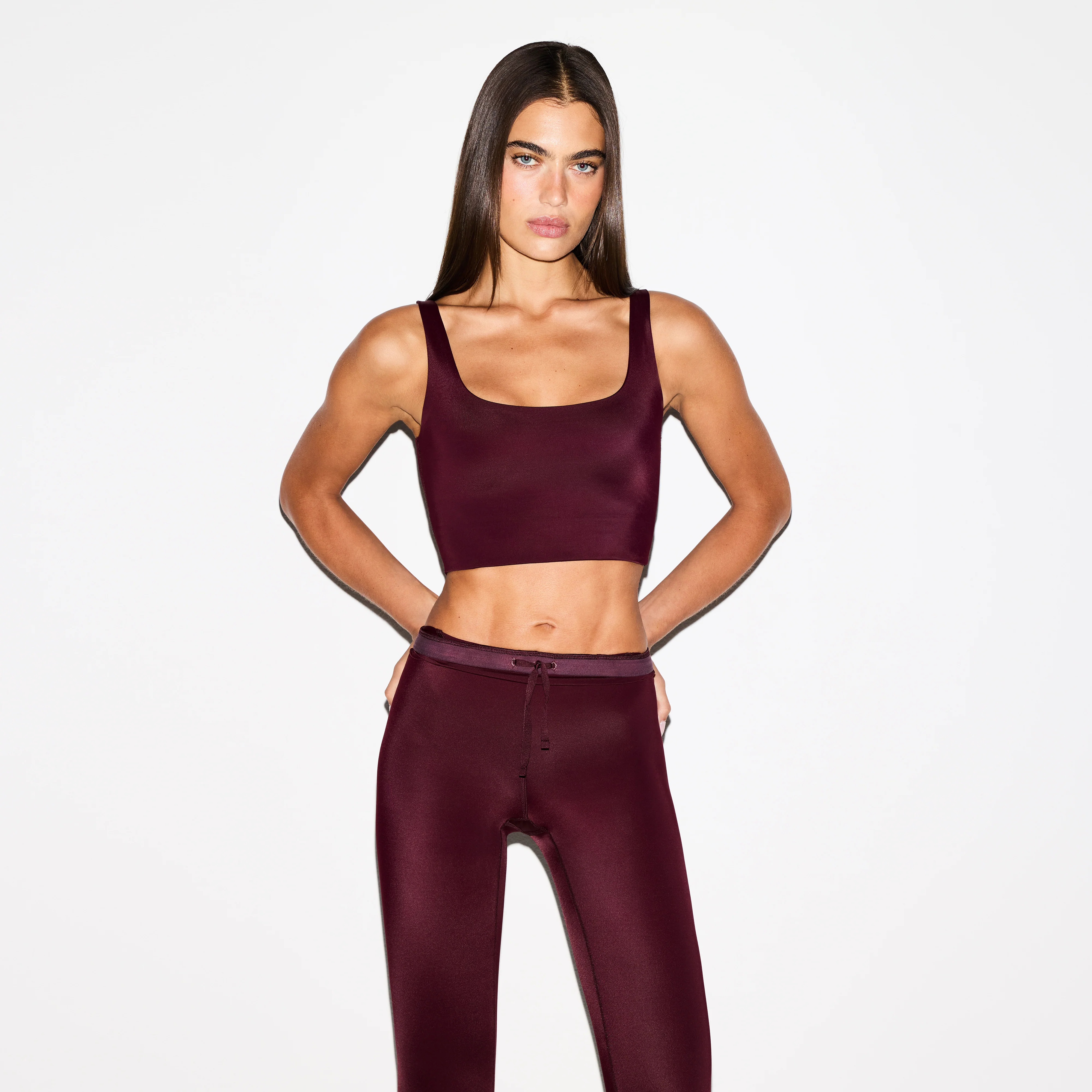 NikeSKIMS SHINE SCOOP NECK BRA TOP | CURRANT - Image 3