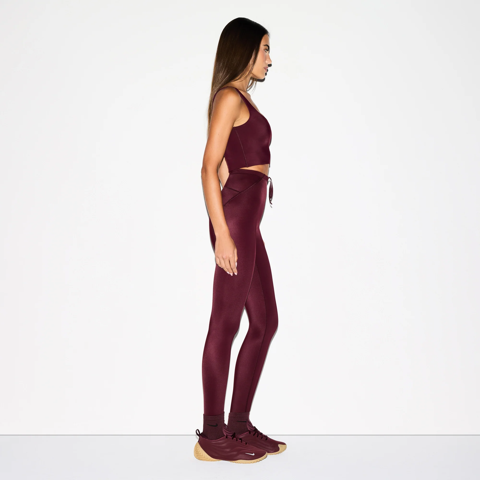 NikeSKIMS SHINE SCOOP NECK BRA TOP | CURRANT - Image 4