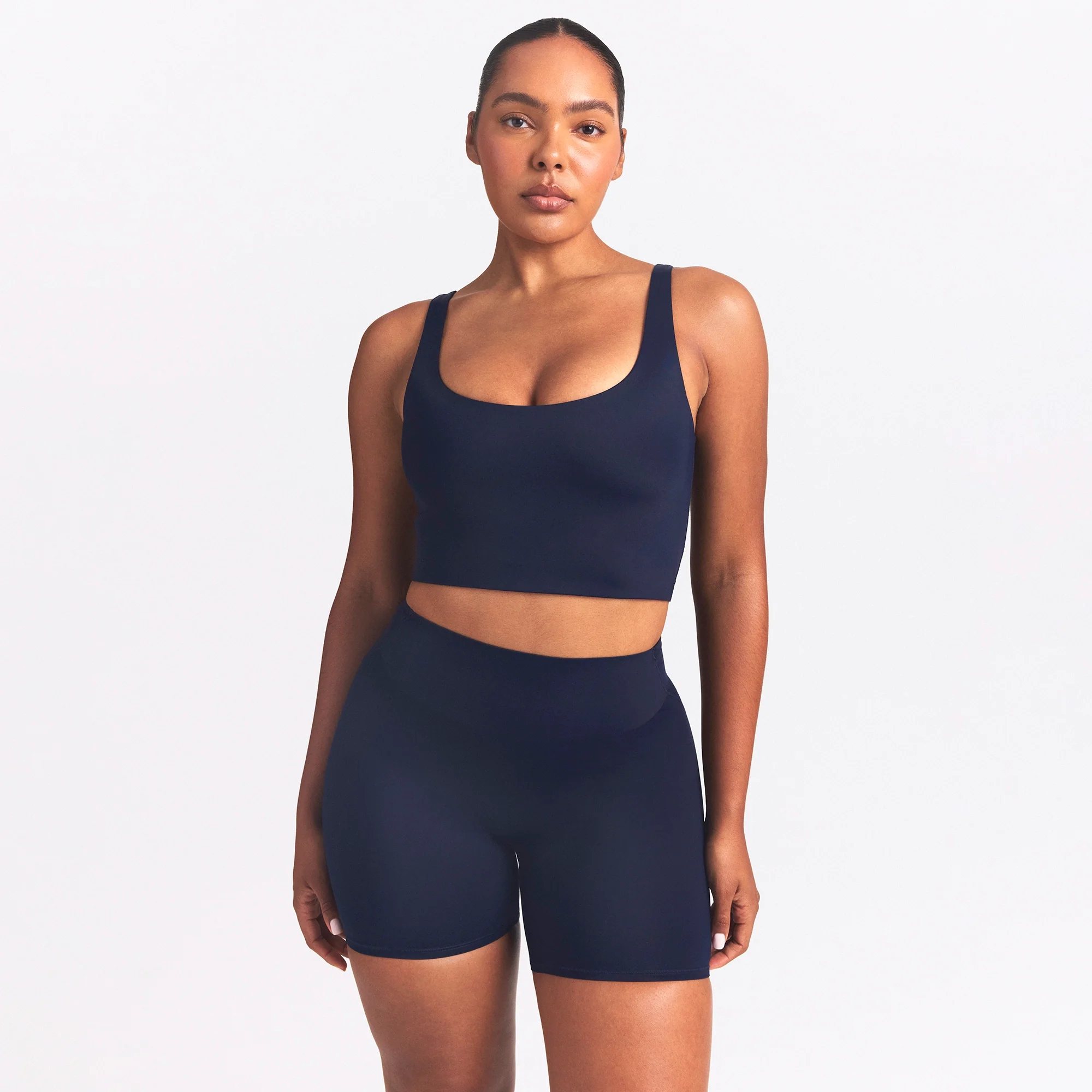 NikeSKIMS SHINE SCOOP NECK BRA TOP | NAVY - Image 3