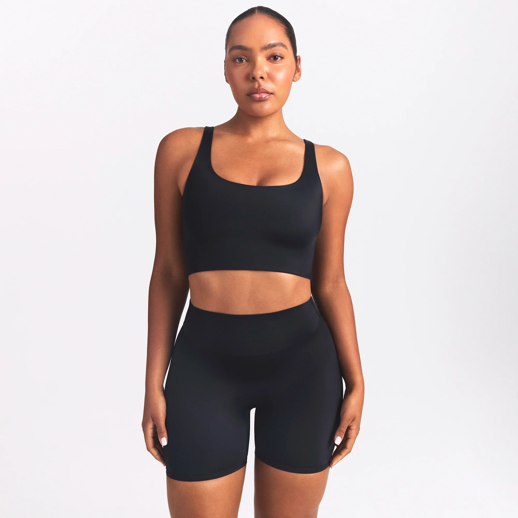 NikeSKIMS SHINE SCOOP NECK BRA TOP | OBSIDIAN - Image 3