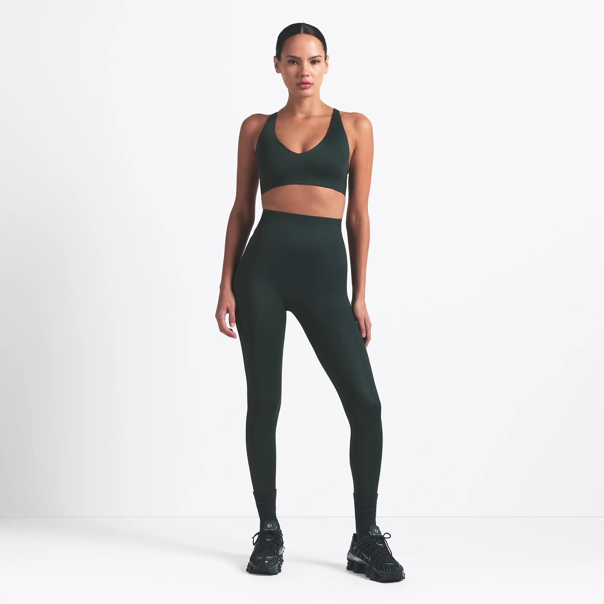 NikeSKIMS SHINE V-NECK BRA | DARK TEAL - Image 2