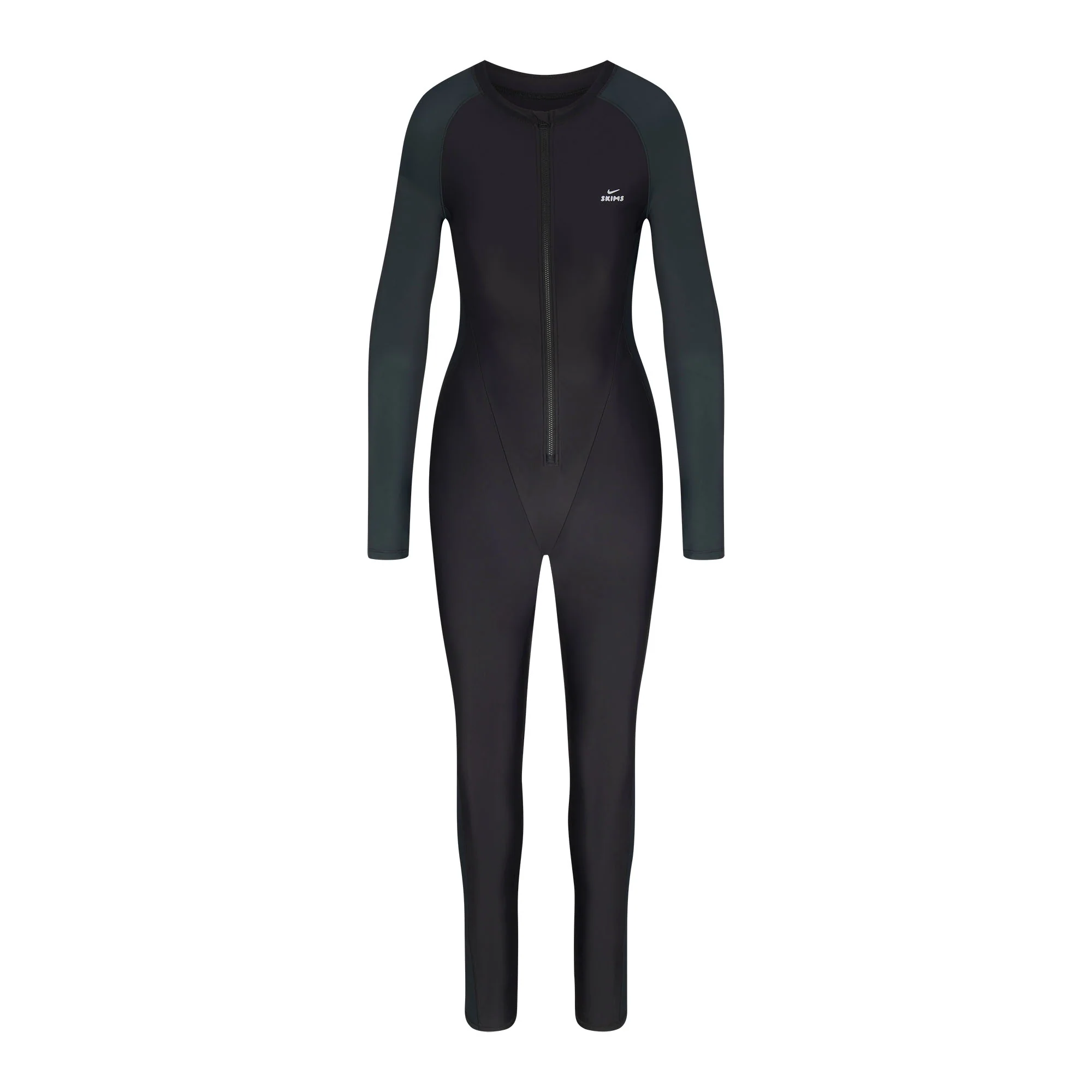 NikeSKIMS SHINE ZIP FRONT LONG ONE PIECE | OBSIDIAN AND DARK TEAL