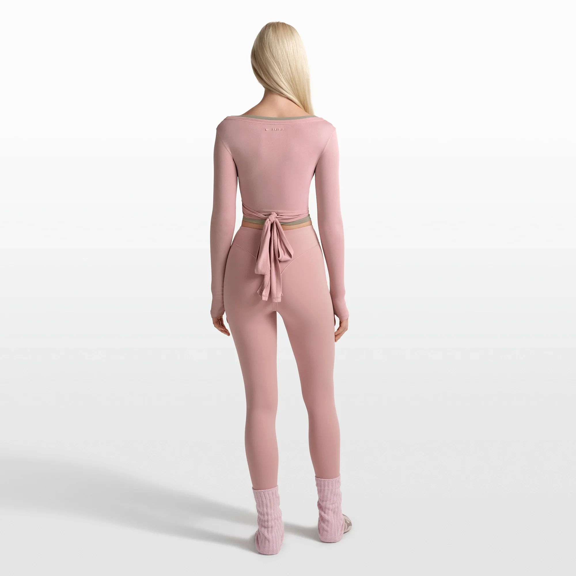 NikeSKIMS STRETCH KNIT WRAP LONG SLEEVE CROPPED TOP | HIMALAYAN - Image 7