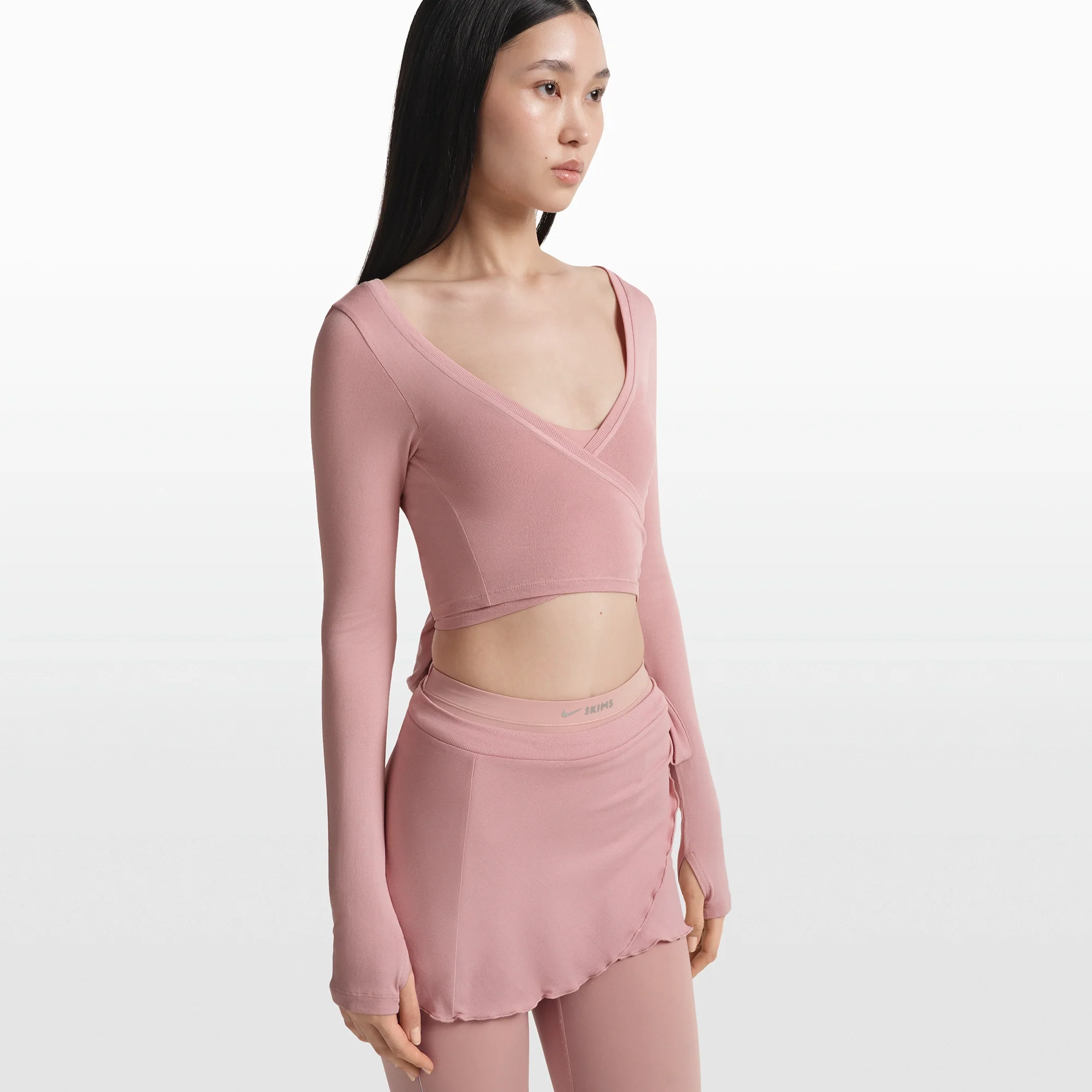 NikeSKIMS STRETCH KNIT WRAP SKIRT | HIMALAYAN - Image 4