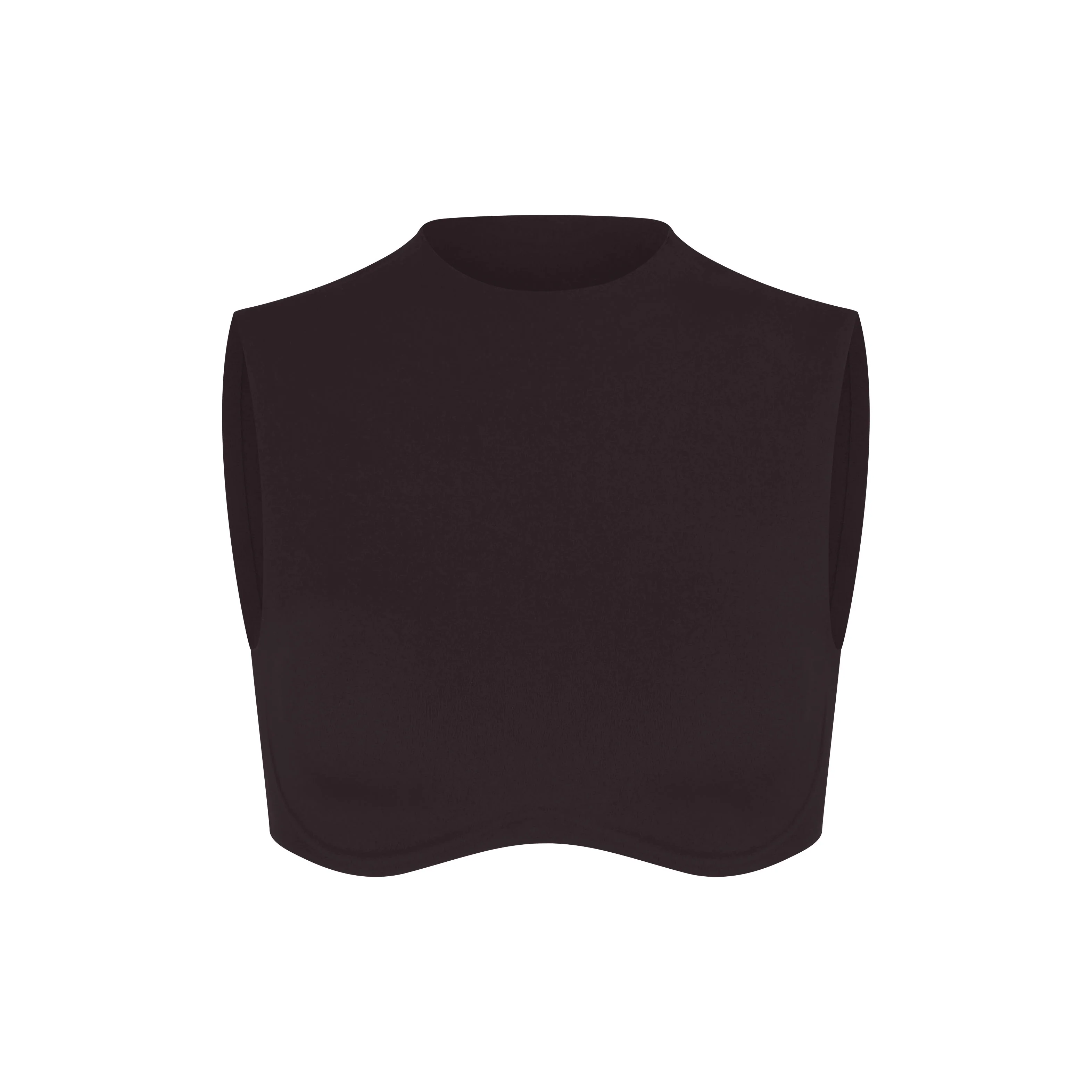 NikeSKIMS STUDIO STRETCH MOCK NECK BRA TOP | DARK ROAST