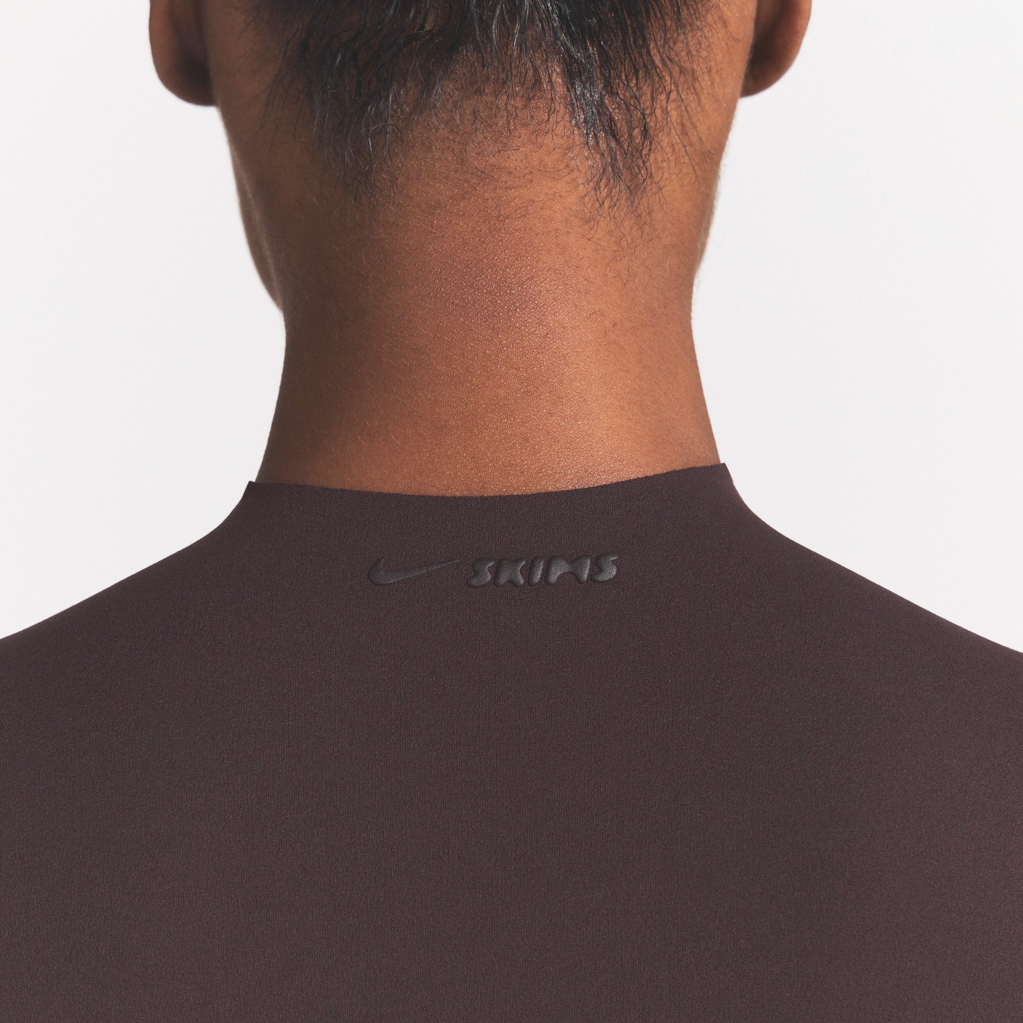 NikeSKIMS STUDIO STRETCH MOCK NECK BRA TOP | DARK ROAST - Image 4