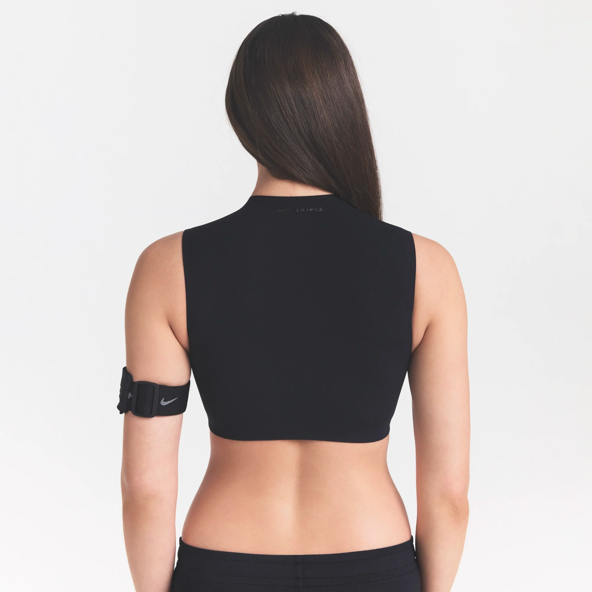 NikeSKIMS STUDIO STRETCH MOCK NECK BRA TOP | OBSIDIAN - Image 4