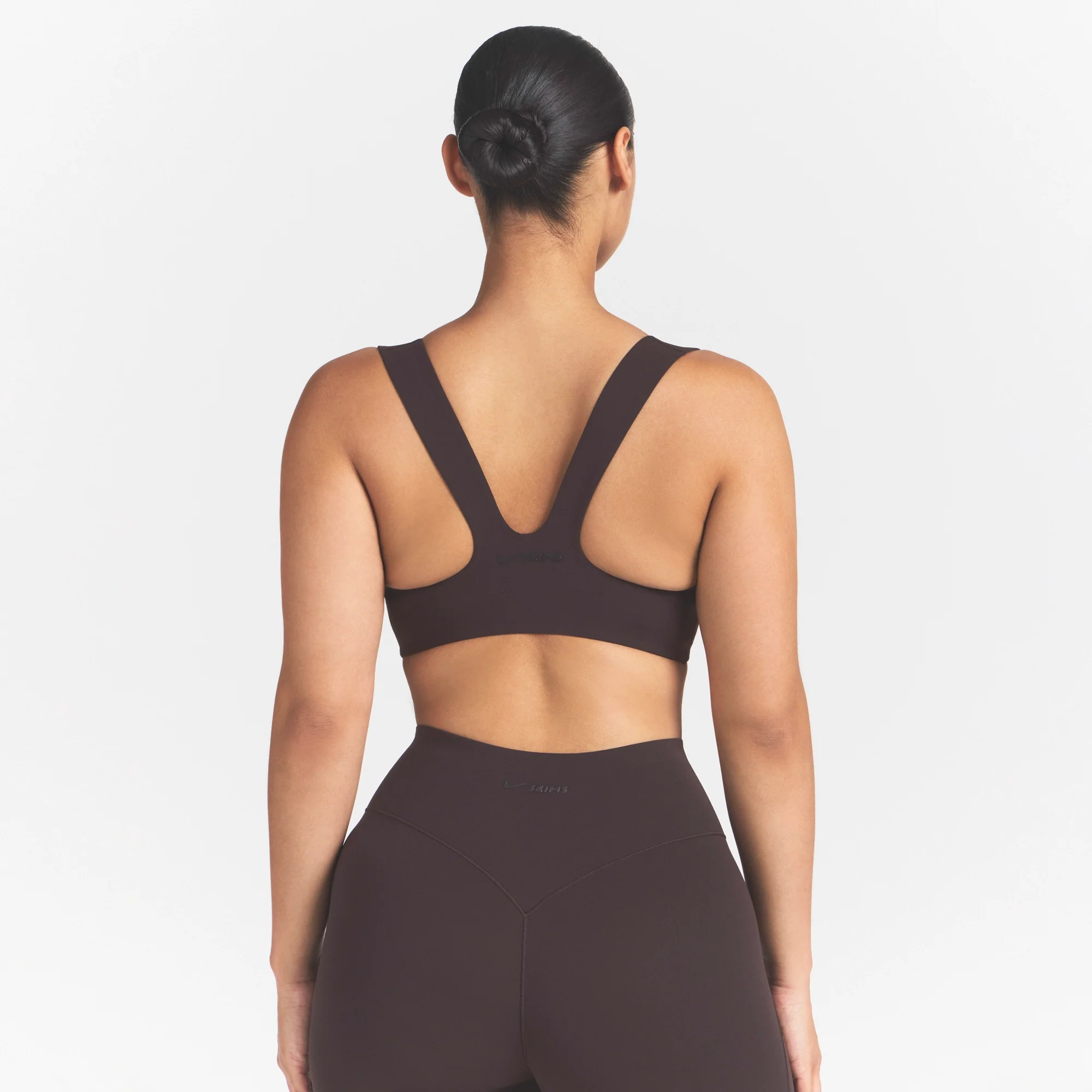 NikeSKIMS STUDIO STRETCH RACER BACK BRA | DARK ROAST - Image 4