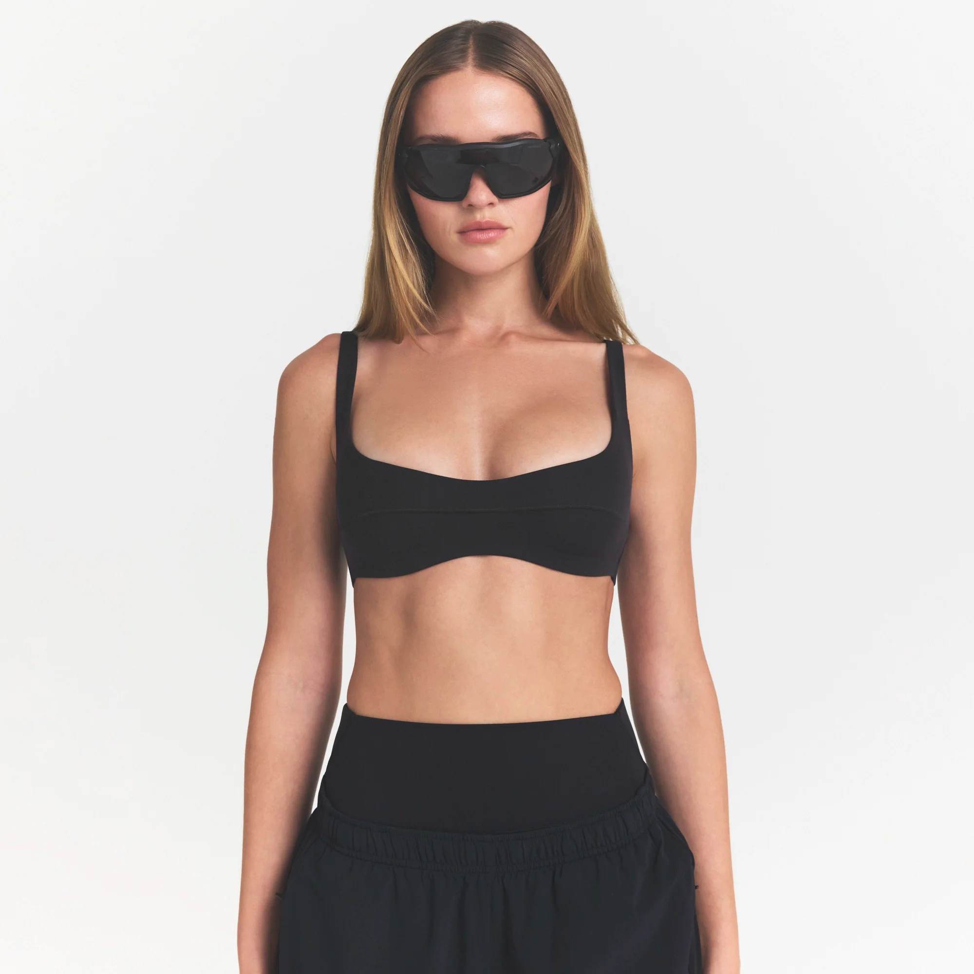 NikeSKIMS STUDIO STRETCH SEAM FRONT MICRO BRA | OBSIDIAN - Image 3